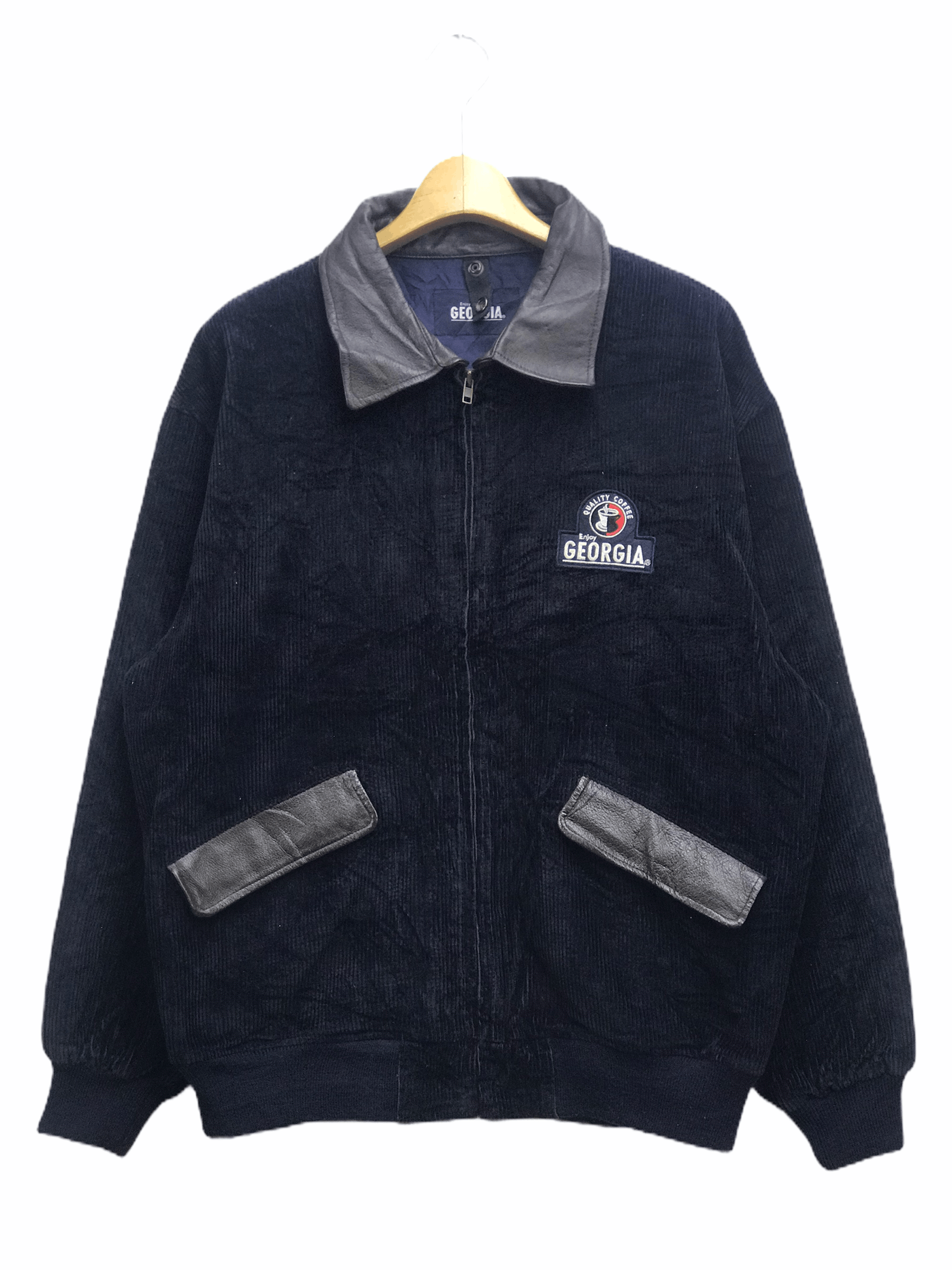 image of Archival Clothing Vintage Enjoy Georgia Corduroy Velvet Jacket in Black, Men's (Size Large)