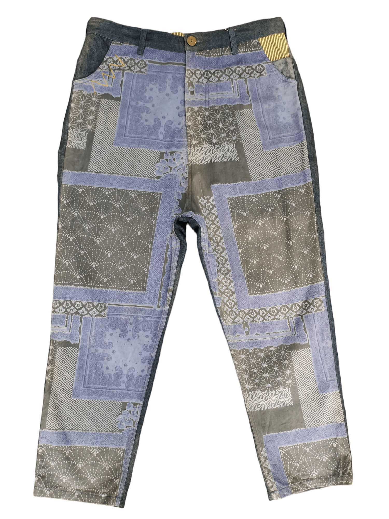 image of 45Rpm x Hysteric Glamour Amina Paisley Boro Printed Drop Drotch Pant Kapital Inspired (Size 33)