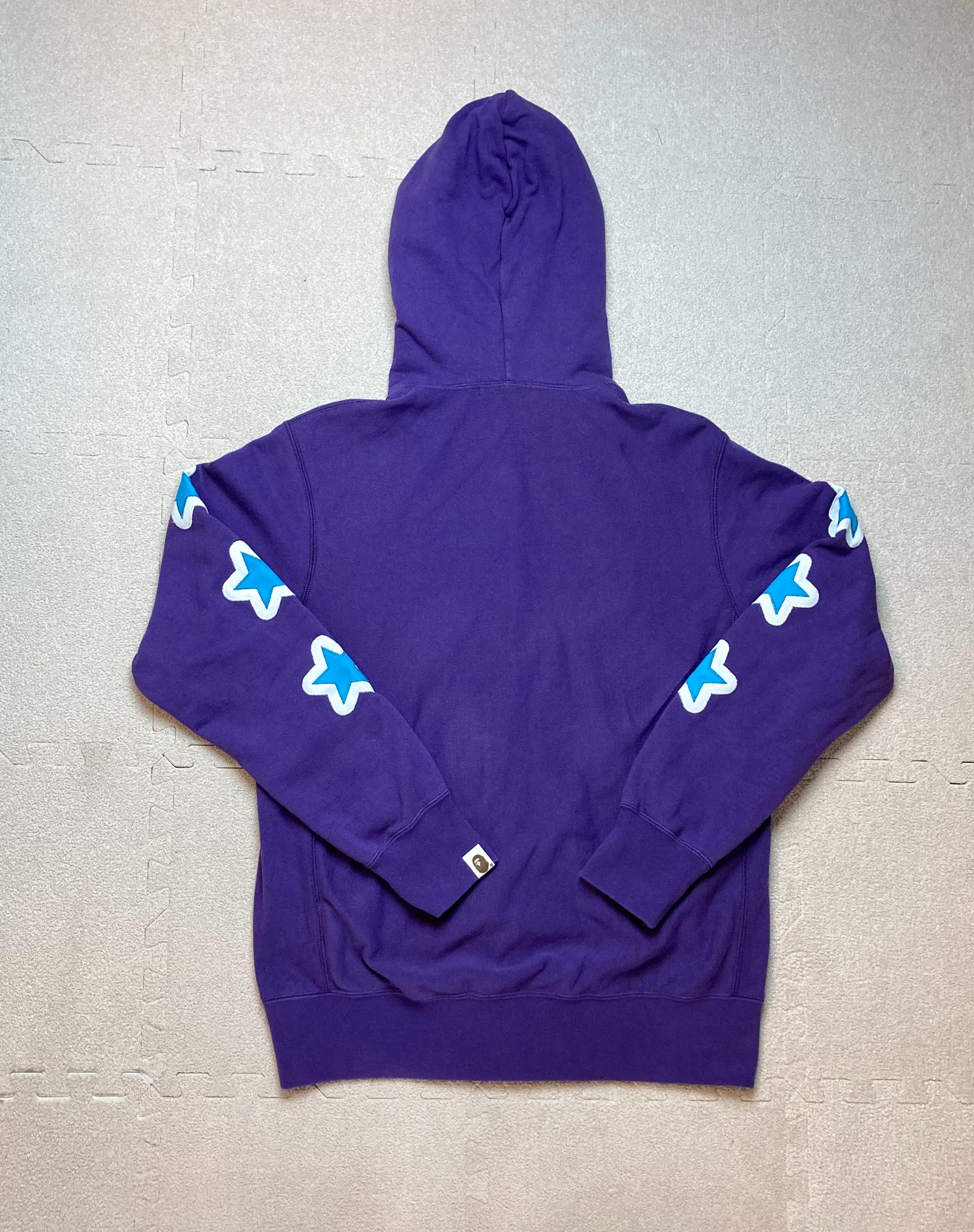 Bape Bape Purple Bapesta!! Star logo Patch Full Zip Hoodie Size US S / EU 44-46 / 1 - 2 Thumbnail