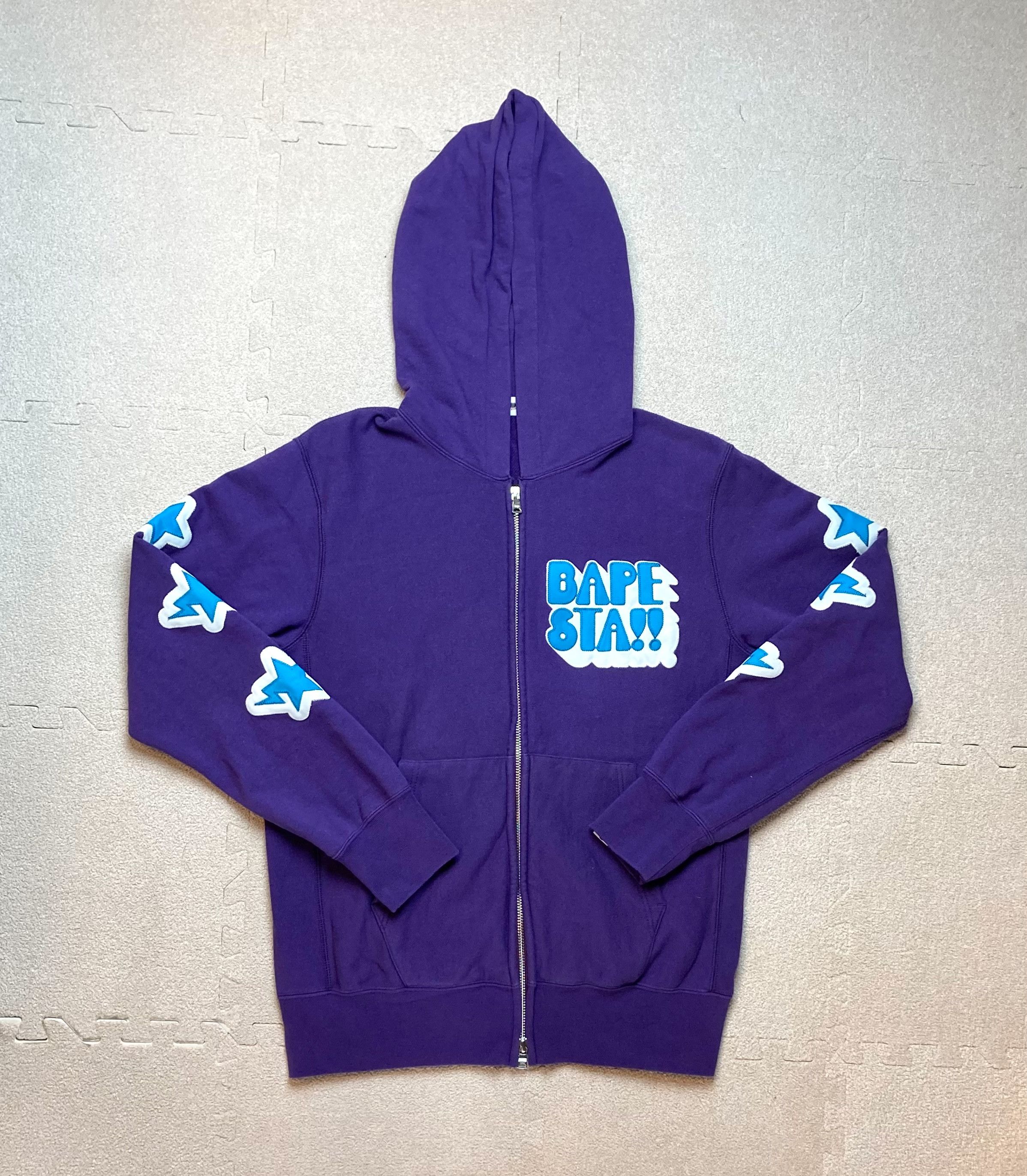 Bape Purple Bapesta!! Star logo Patch Full Zip Hoodie