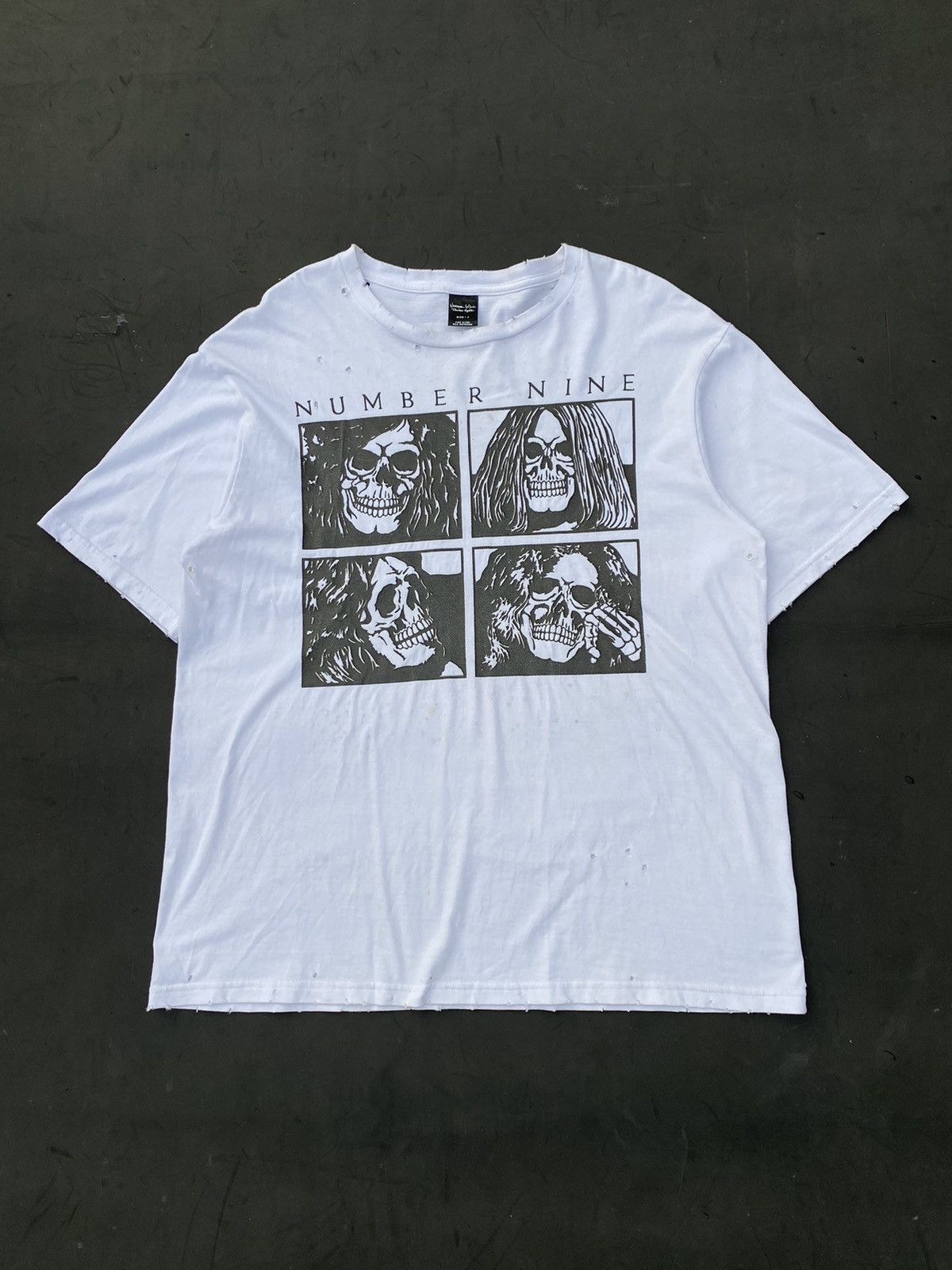 image of Archival Clothing x Number N Ine Bindingofferarchive Number (N)Ine Tee in White, Men's (Size Large)