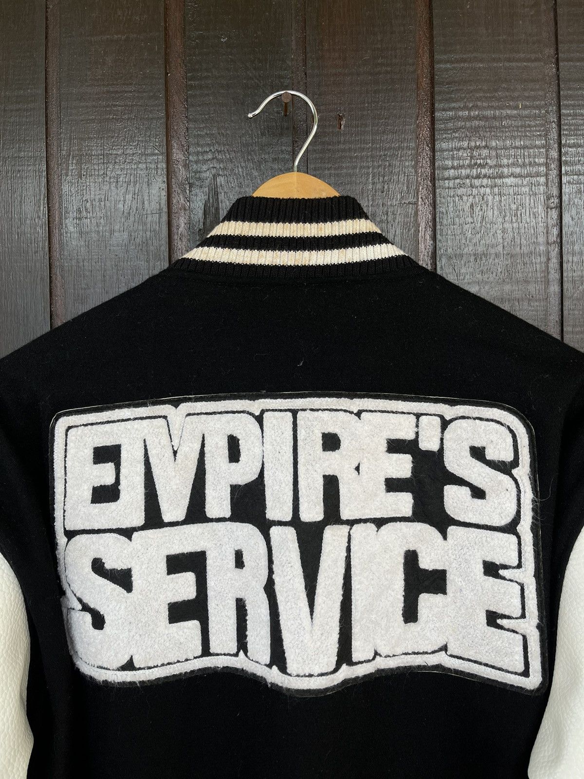 Wtaps Rare Wtaps Empires Service varsity wool/leather jacket Size US XL / EU 56 / 4 - 10 Thumbnail