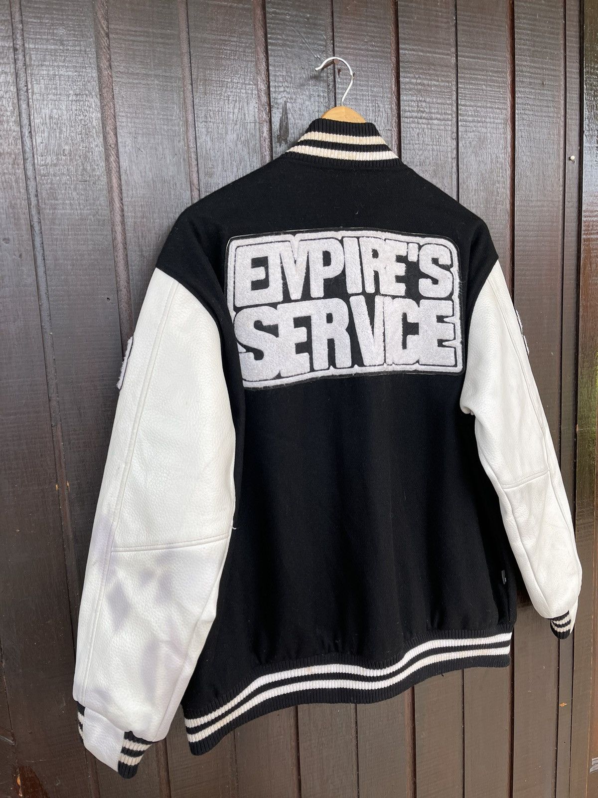 Wtaps Rare Wtaps Empires Service varsity wool/leather jacket Size US XL / EU 56 / 4 - 12 Thumbnail