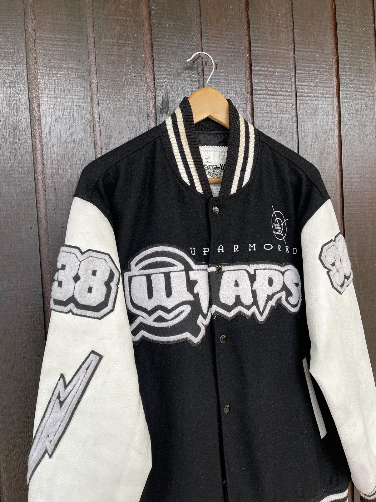 Wtaps Rare Wtaps Empires Service varsity wool/leather jacket Size US XL / EU 56 / 4 - 3 Thumbnail