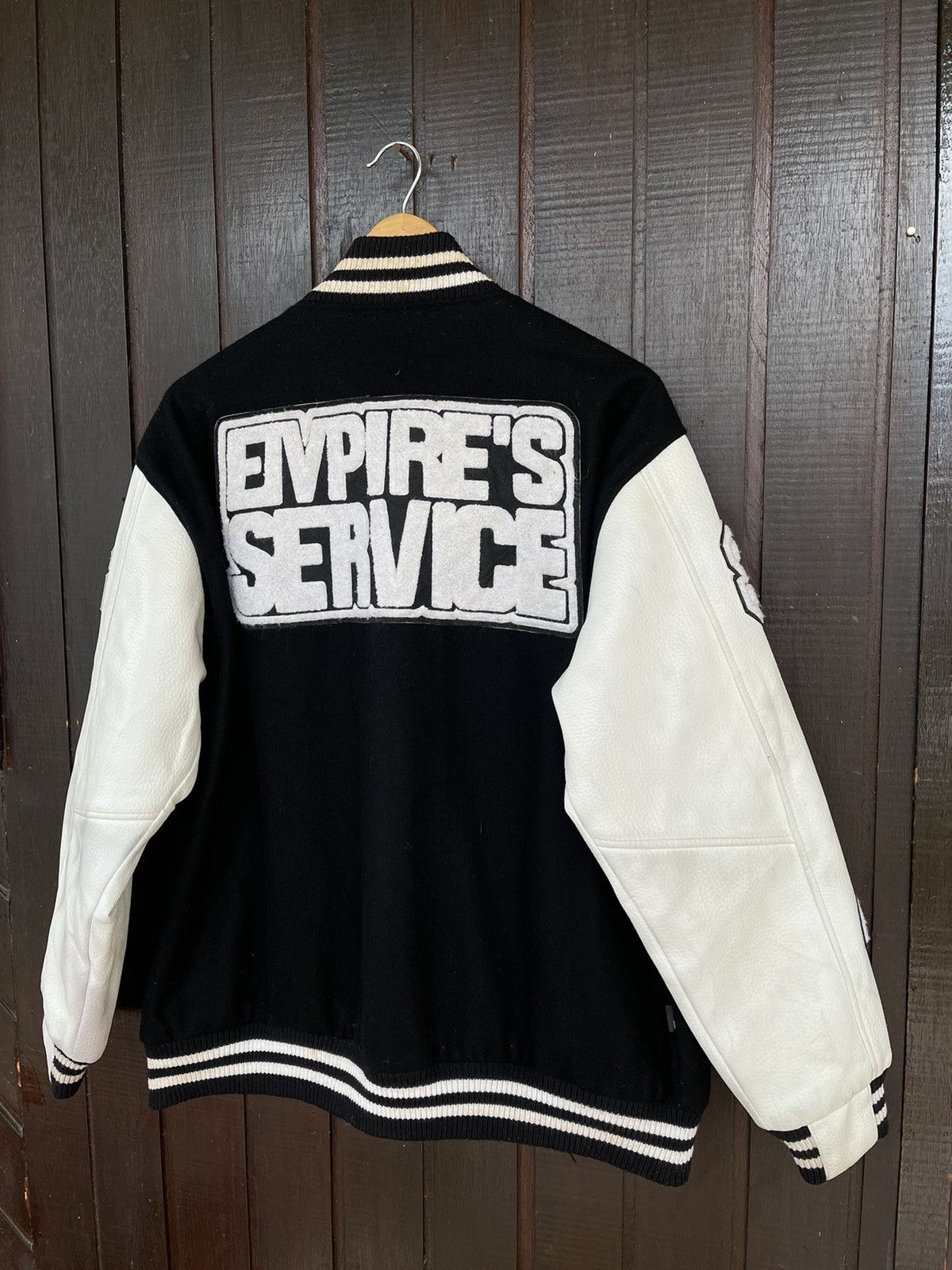 Wtaps Rare Wtaps Empires Service varsity wool/leather jacket Size US XL / EU 56 / 4 - 11 Thumbnail