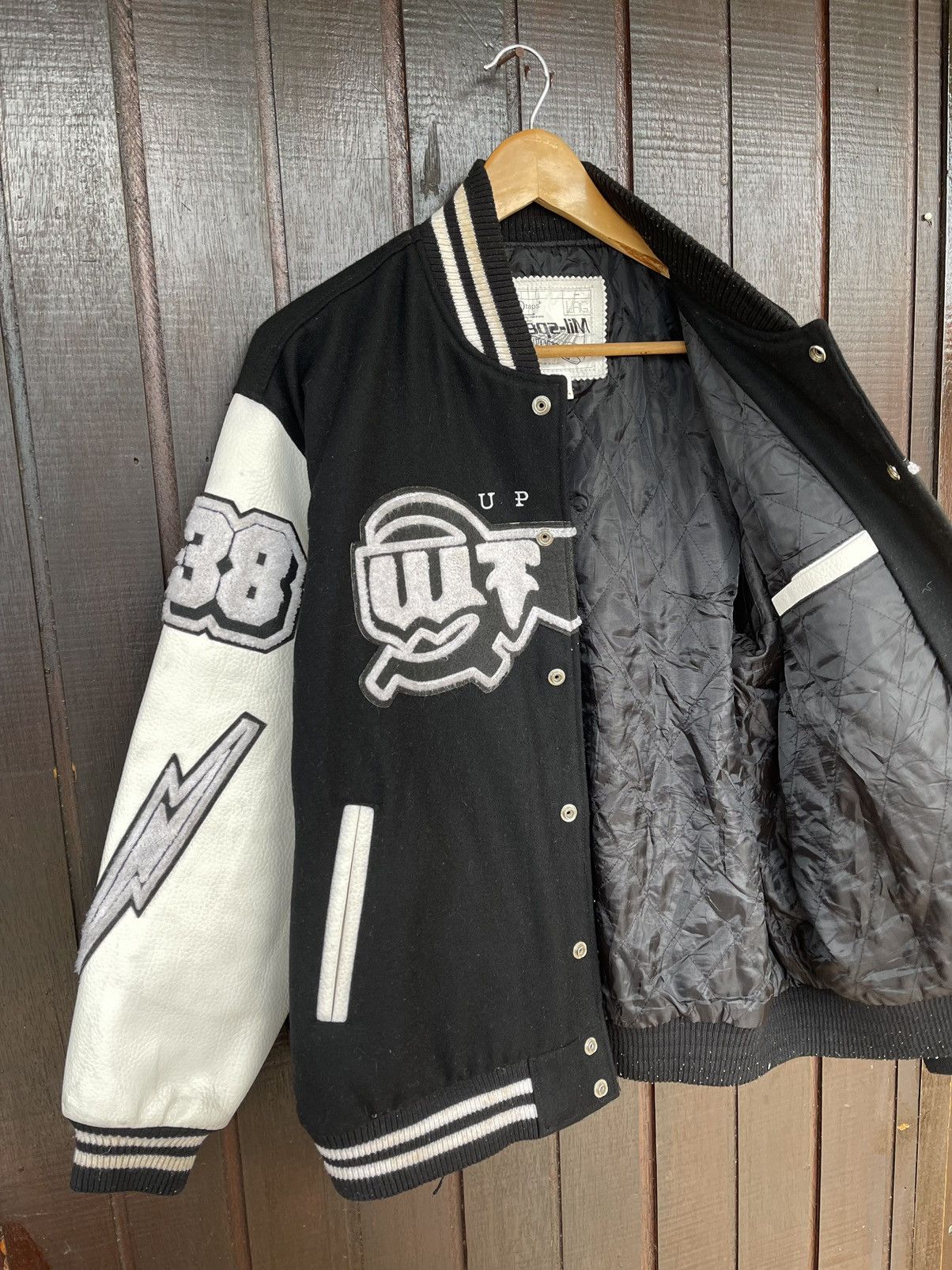 Wtaps Rare Wtaps Empires Service varsity wool/leather jacket Size US XL / EU 56 / 4 - 14 Thumbnail