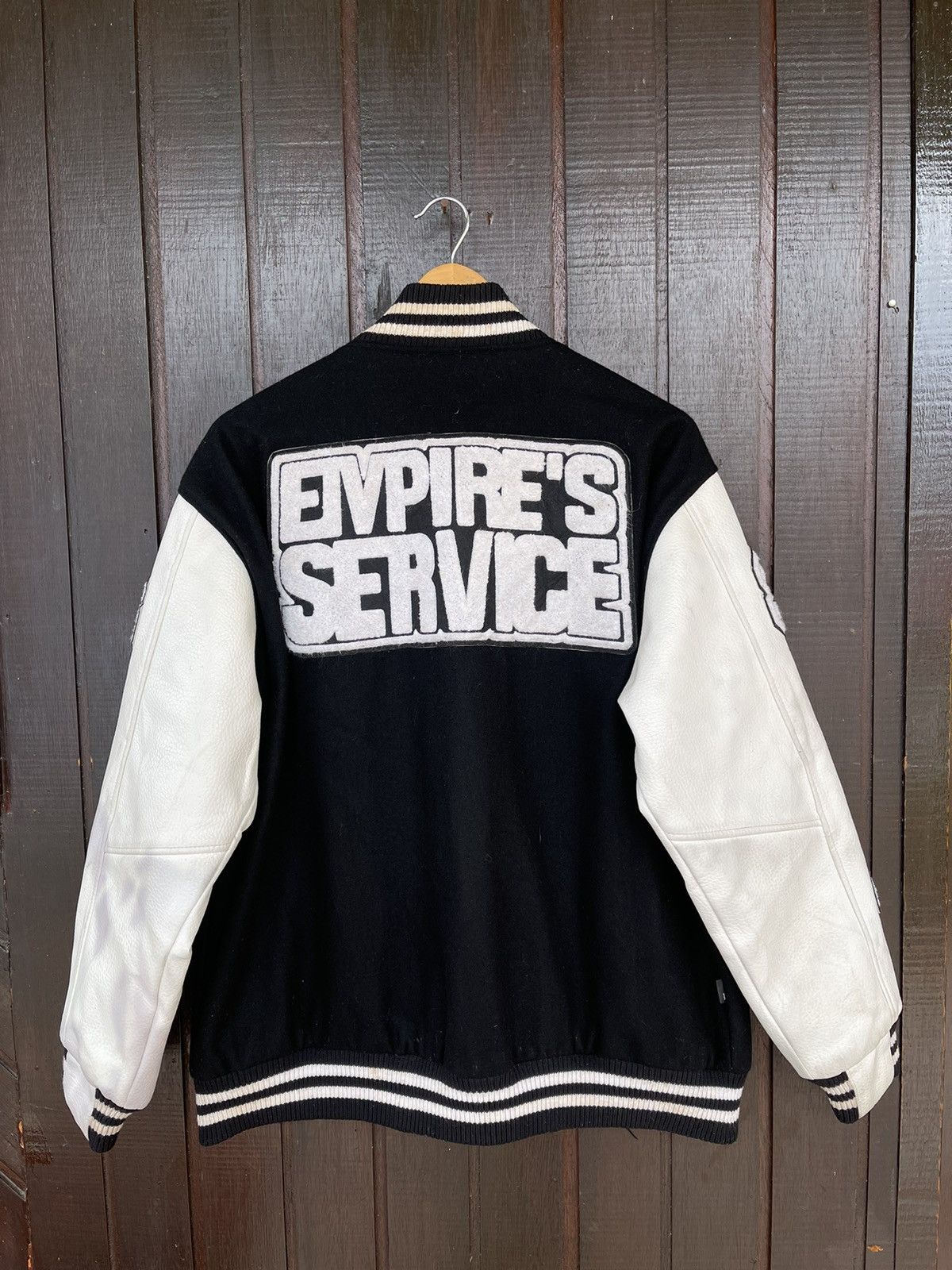 Wtaps Rare Wtaps Empires Service varsity wool/leather jacket Size US XL / EU 56 / 4 - 9 Thumbnail