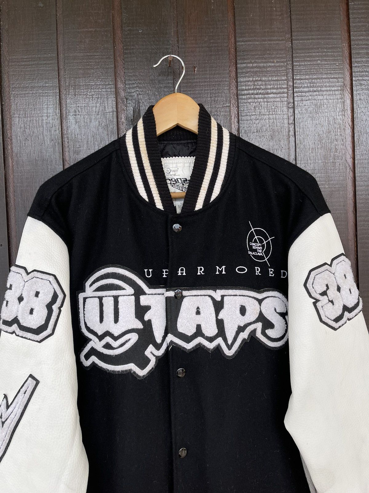 Wtaps Rare Wtaps Empires Service varsity wool/leather jacket Size US XL / EU 56 / 4 - 4 Thumbnail