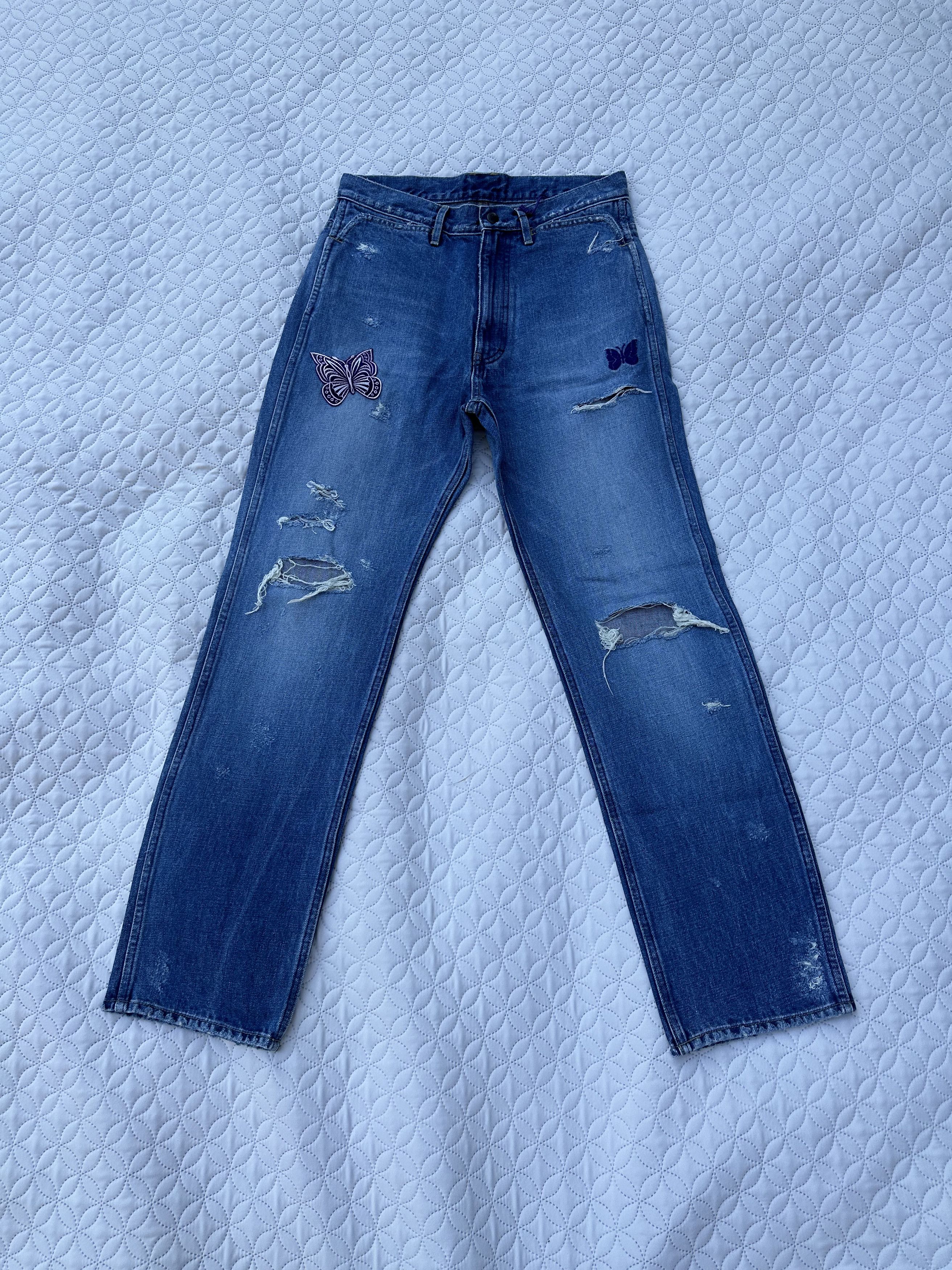 Needles Needles Papillon Patches Straight-Leg Jeans | Grailed