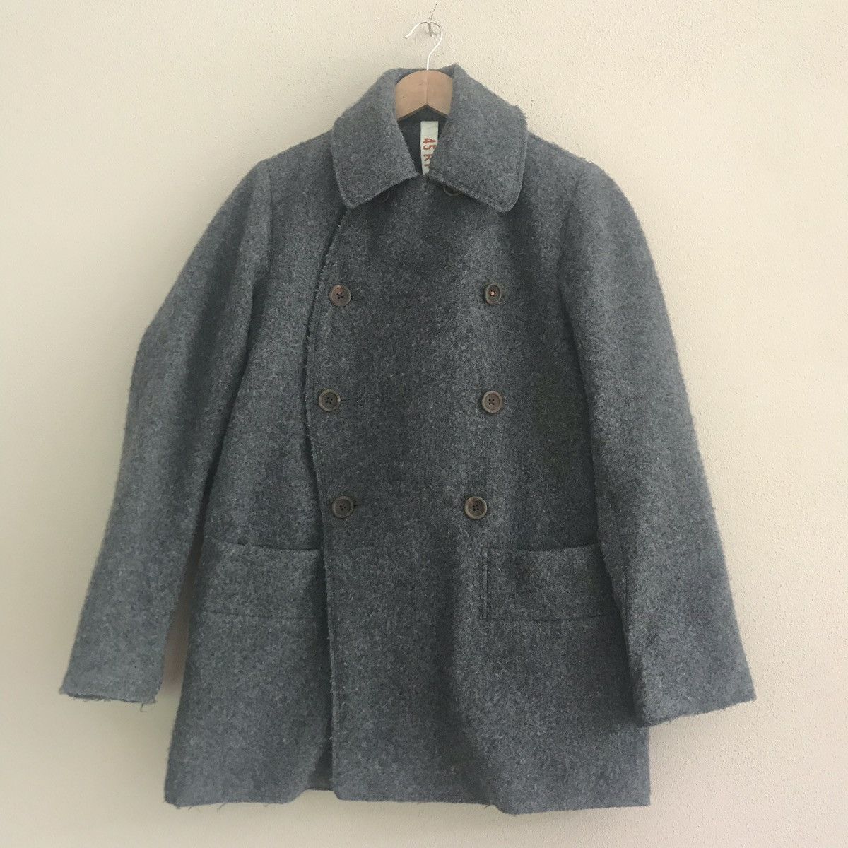image of 45Rpm Double Breast Wool Jacket in Grey, Men's (Size Medium)