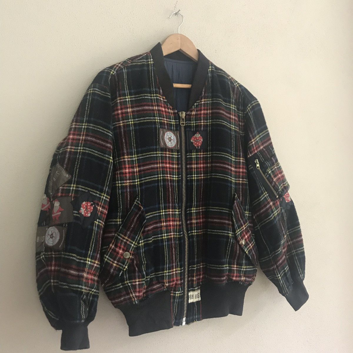 Japanese Brand Pink House Wool Bomber Jacket Nice Design Size US M / EU 48-50 / 2 - 3 Thumbnail