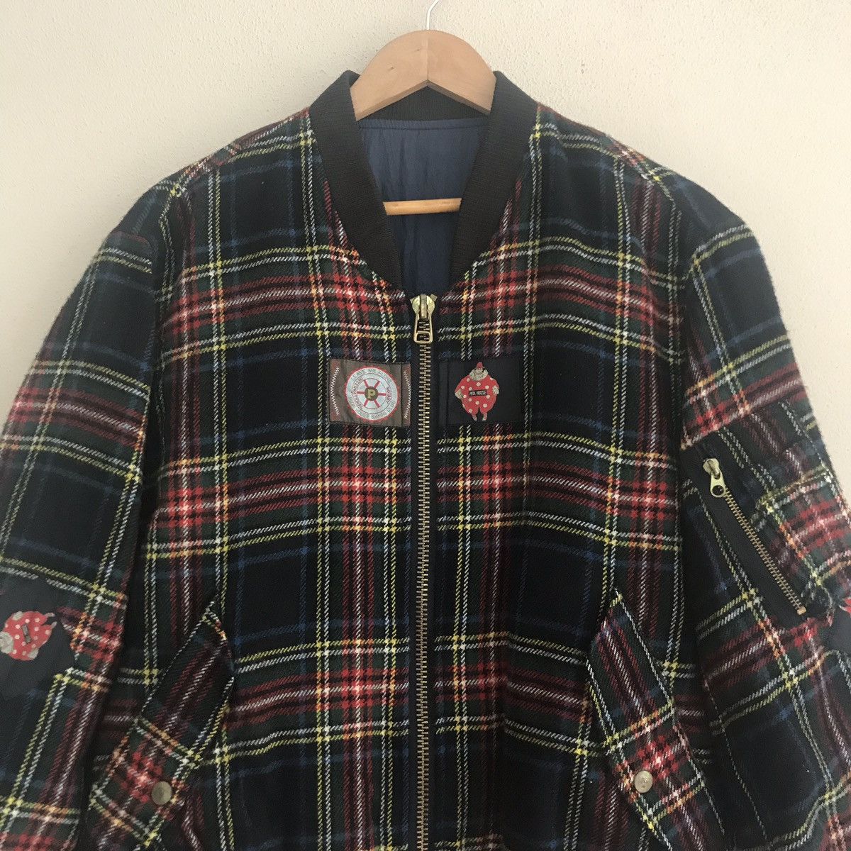 Japanese Brand Pink House Wool Bomber Jacket Nice Design Size US M / EU 48-50 / 2 - 7 Thumbnail