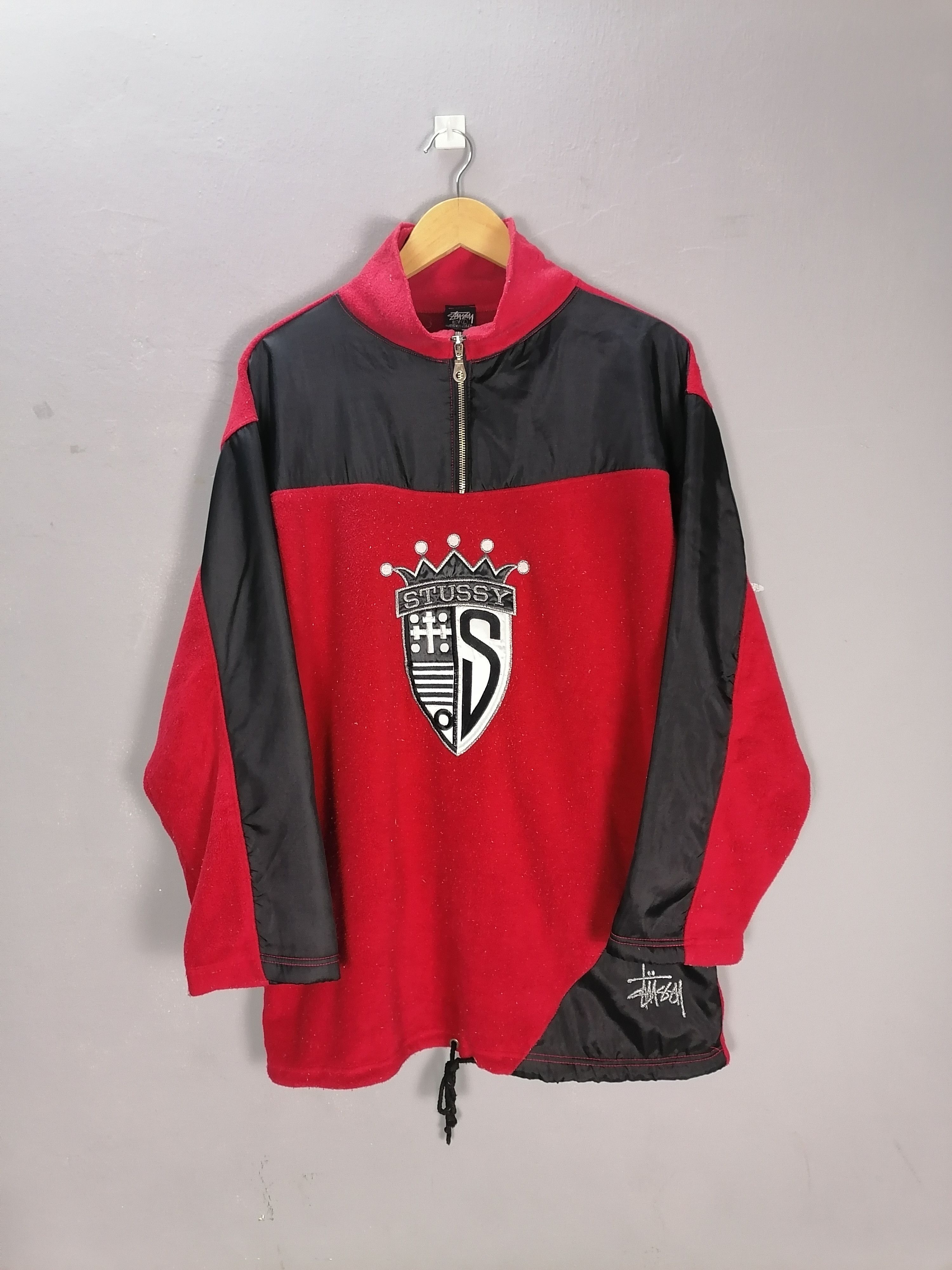 Stussy × Vintage Stussy Embroidery Logo Fleece Half Zipper Sweatshirt Size US L / EU 52-54 / 3 - 1 Thumbnail