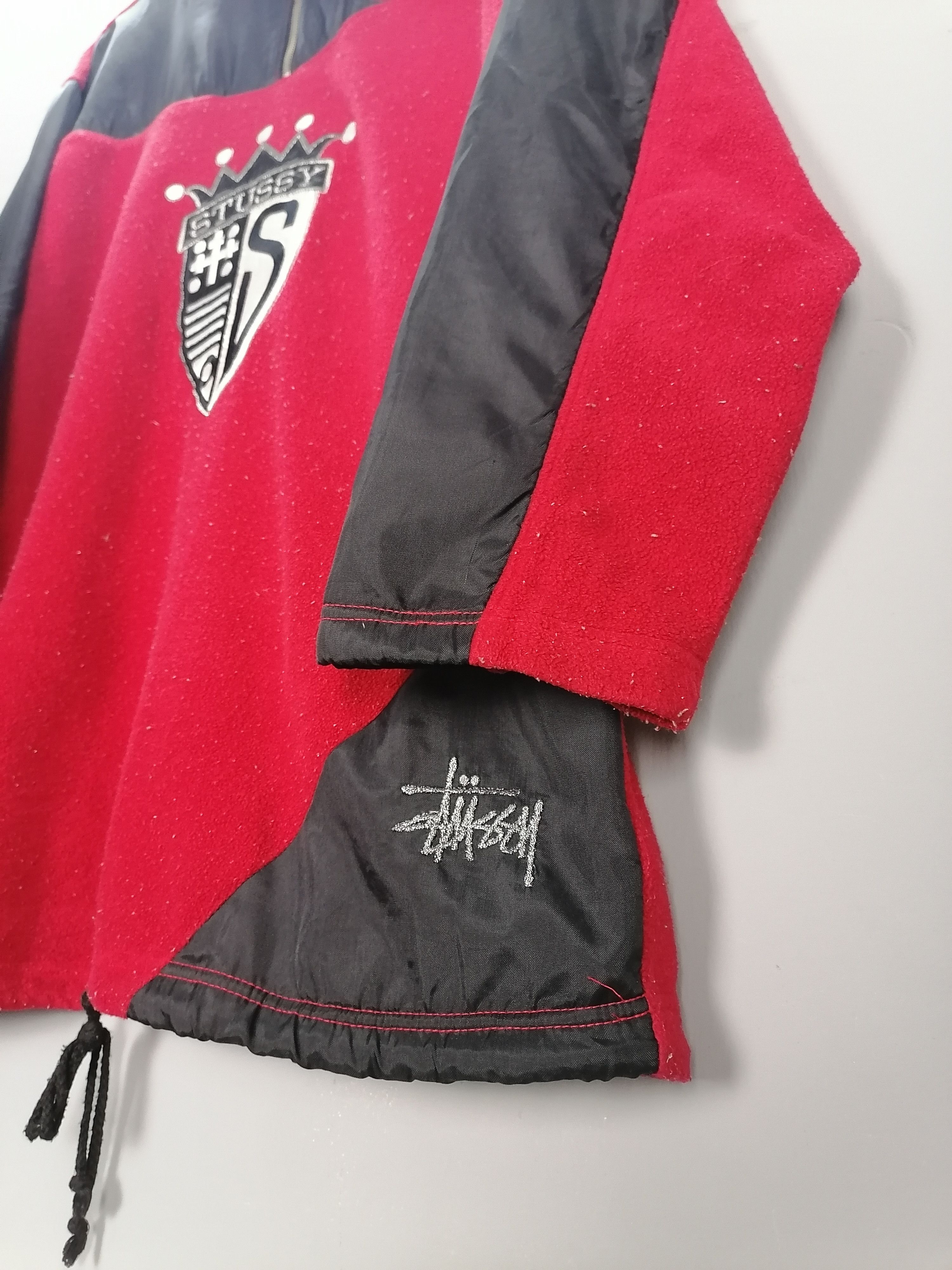 Stussy × Vintage Stussy Embroidery Logo Fleece Half Zipper Sweatshirt Size US L / EU 52-54 / 3 - 3 Thumbnail