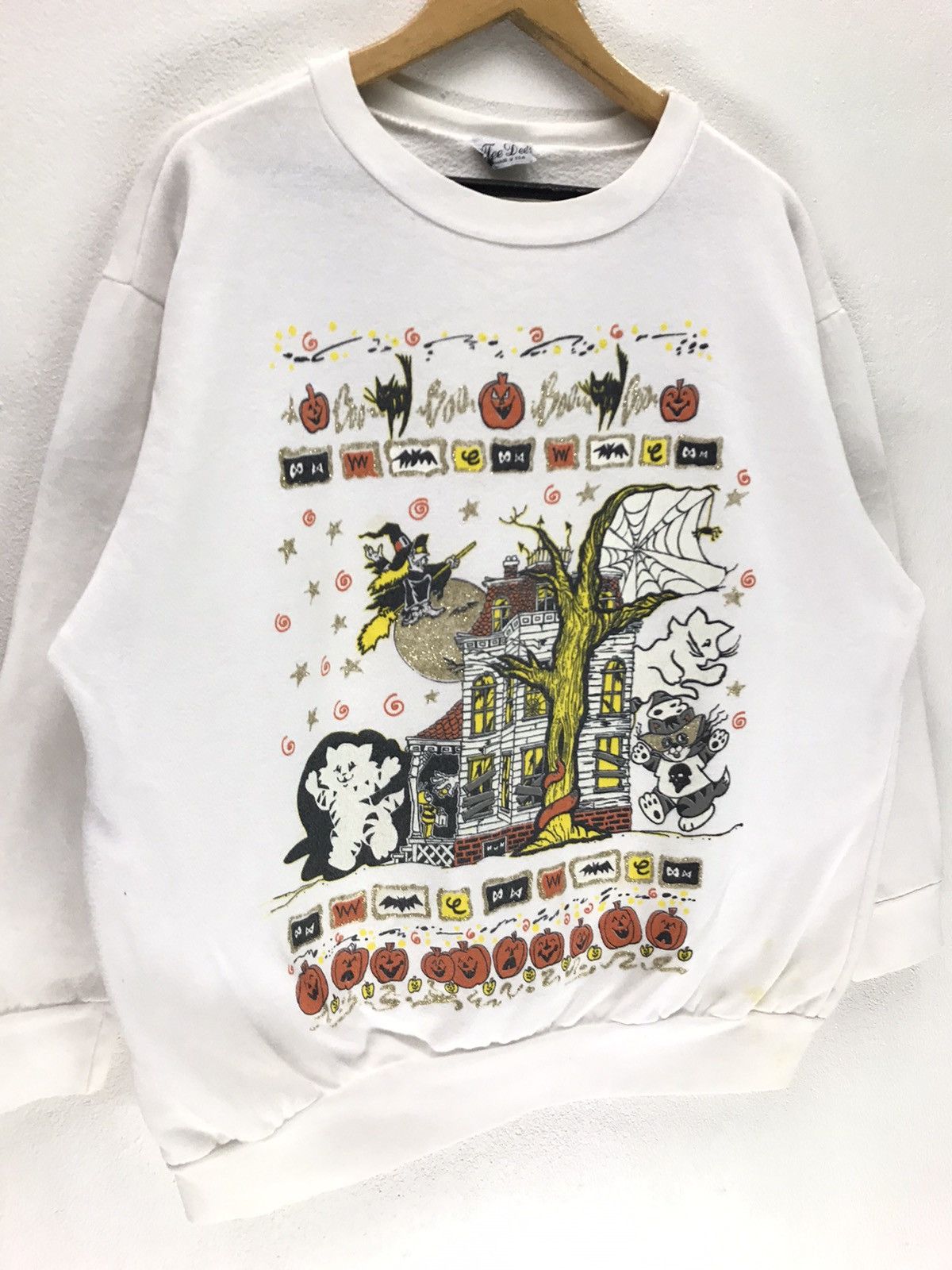 Vintage Vintage Pumpkin And Witch Black Magic Big Print Sweater Size US M / EU 48-50 / 2 - 7 Thumbnail