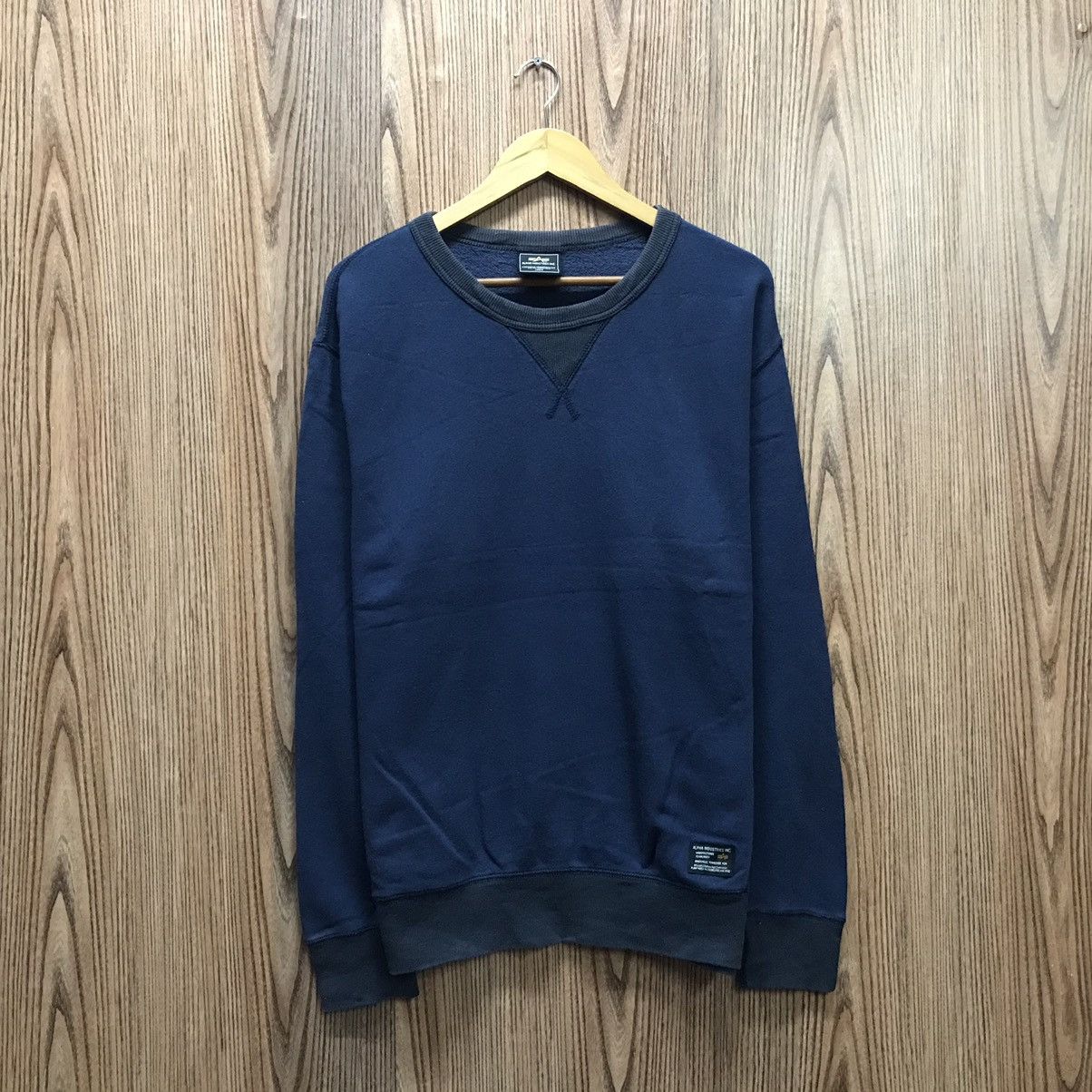 Alpha Industries × Vintage Vintage Alpha Industries Sweatshirt Plain Jumper Pullover Size US M / EU 48-50 / 2 - 1 Thumbnail