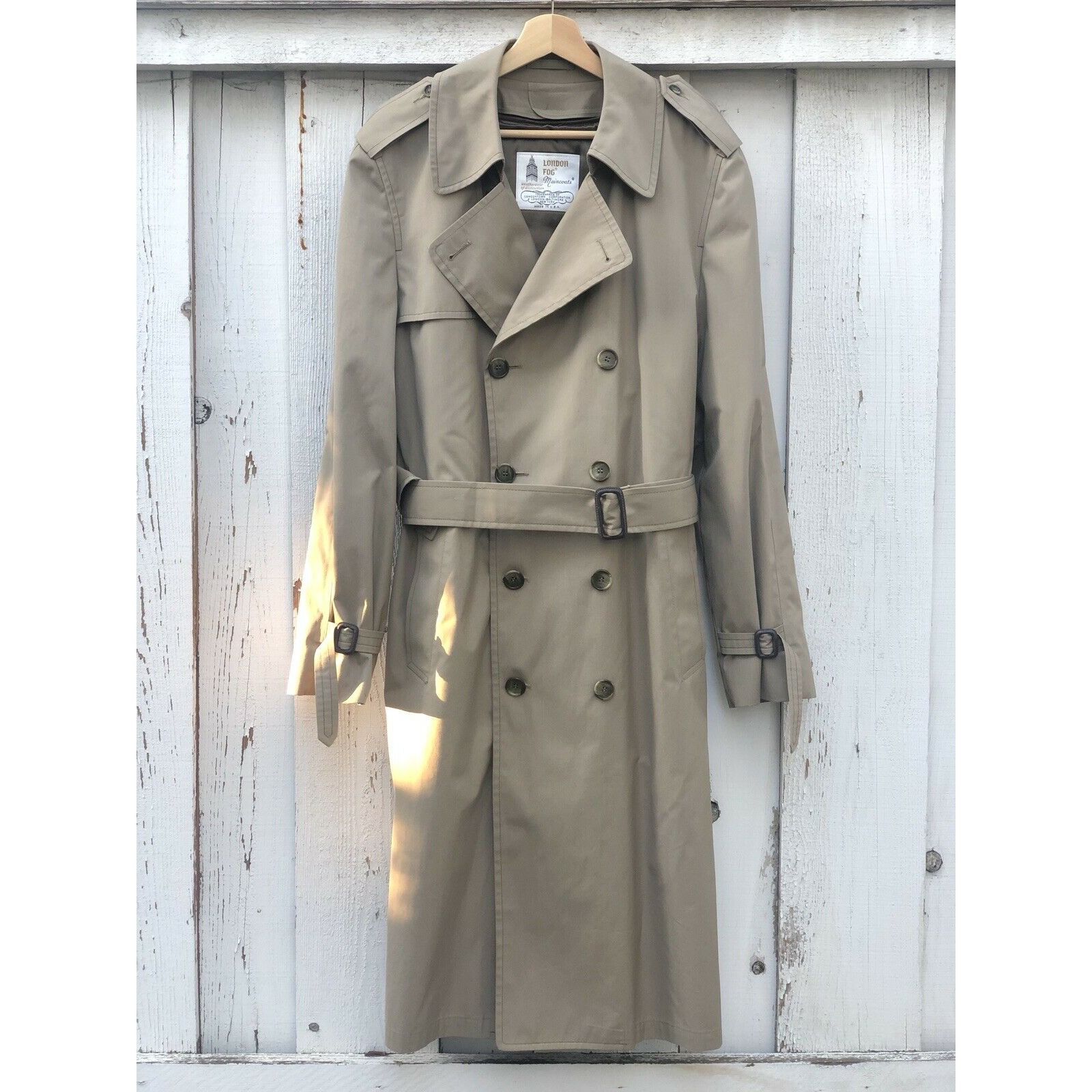 VTG 80s London Fog Weatherwear Maincoat Trench Coat 40L