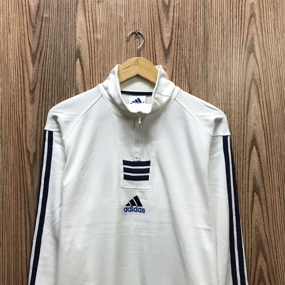 Adidas × Vintage Vintage Adidas Sports Sweatshirt HalfZip AdidasThreeStripes Size US M / EU 48-50 / 2 - 2 Thumbnail
