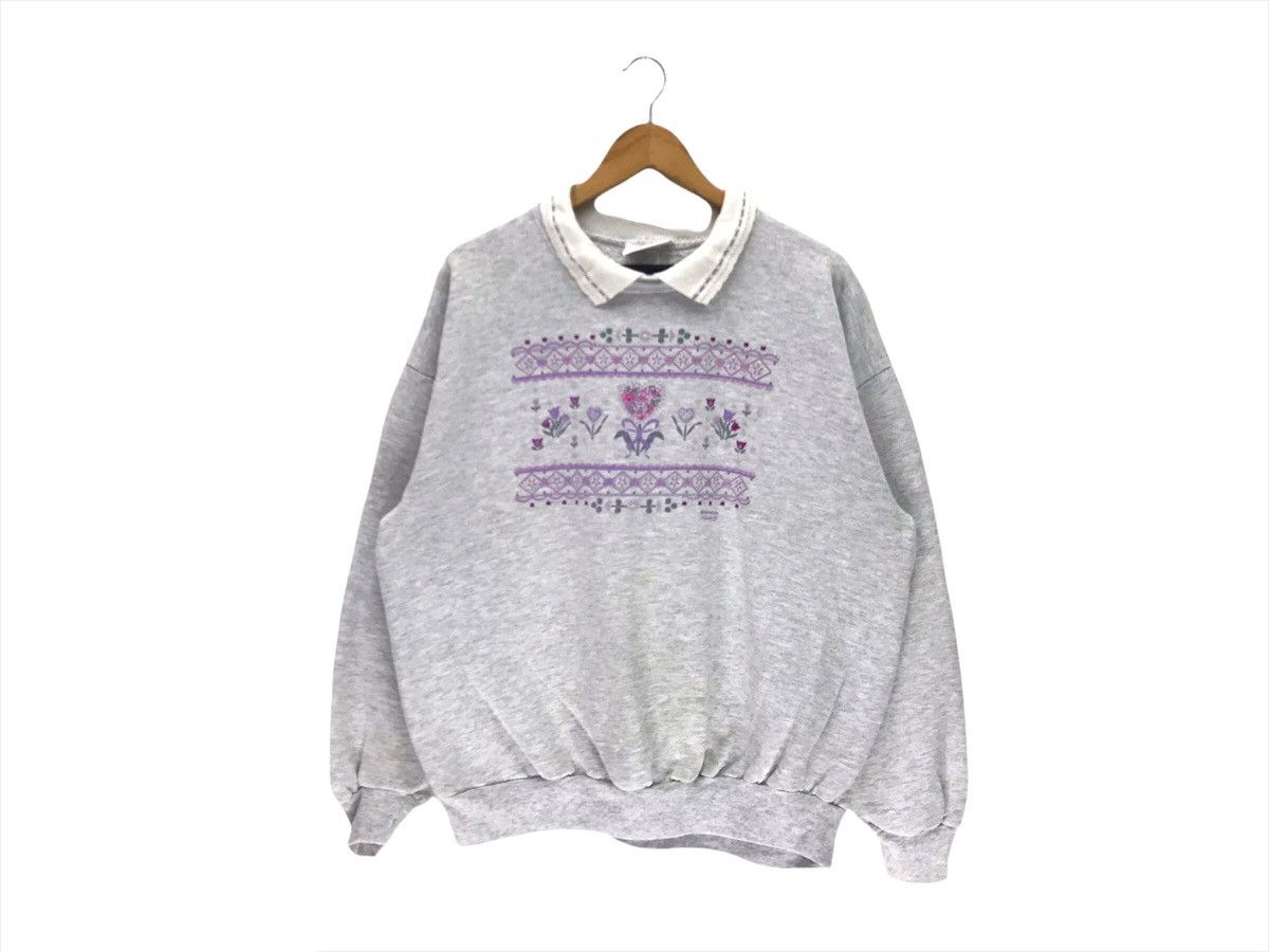 Vintage Vintage Morning Sun Flower Design Sweatshirt Size US L / EU 52-54 / 3 - 1 Thumbnail