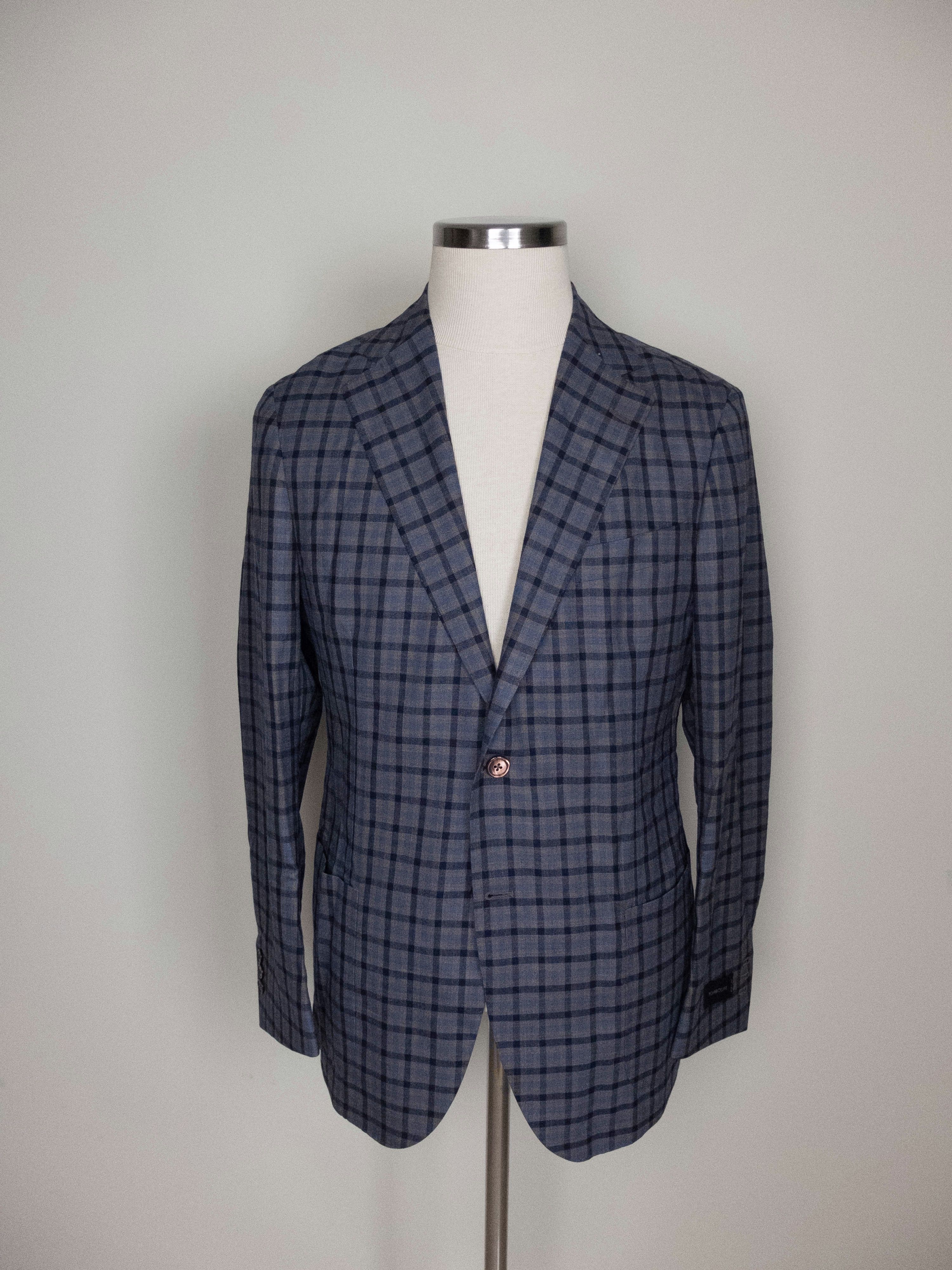 Tombolini TOMBOLINI wool silk plaid sportcoat jacket 42 US / 52 IT q Size 42R - 1 Thumbnail