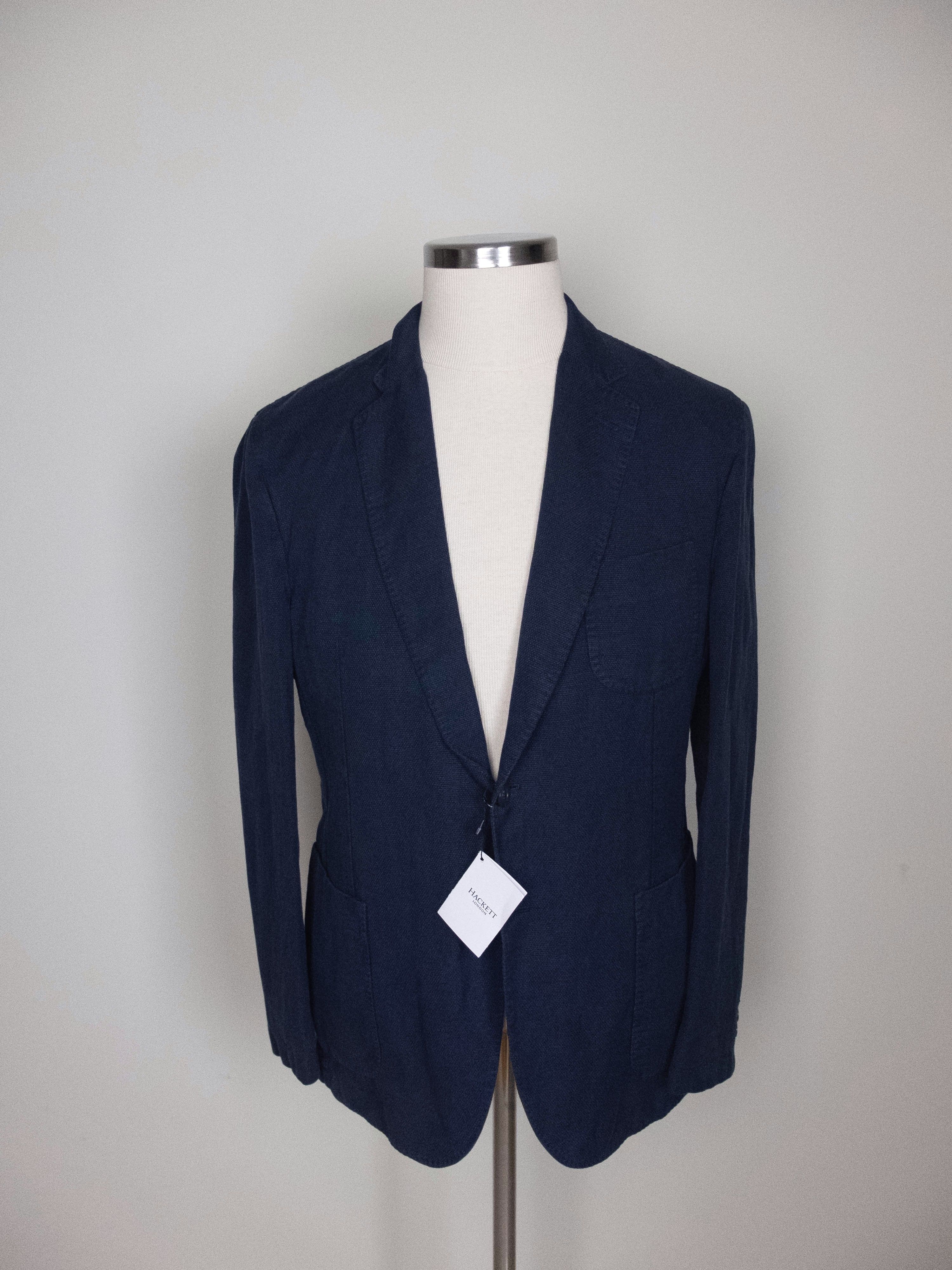 Hackett HACKETT blue linen cotton blazer sportcoat jacket Size 42 US Size 42R - 1 Thumbnail