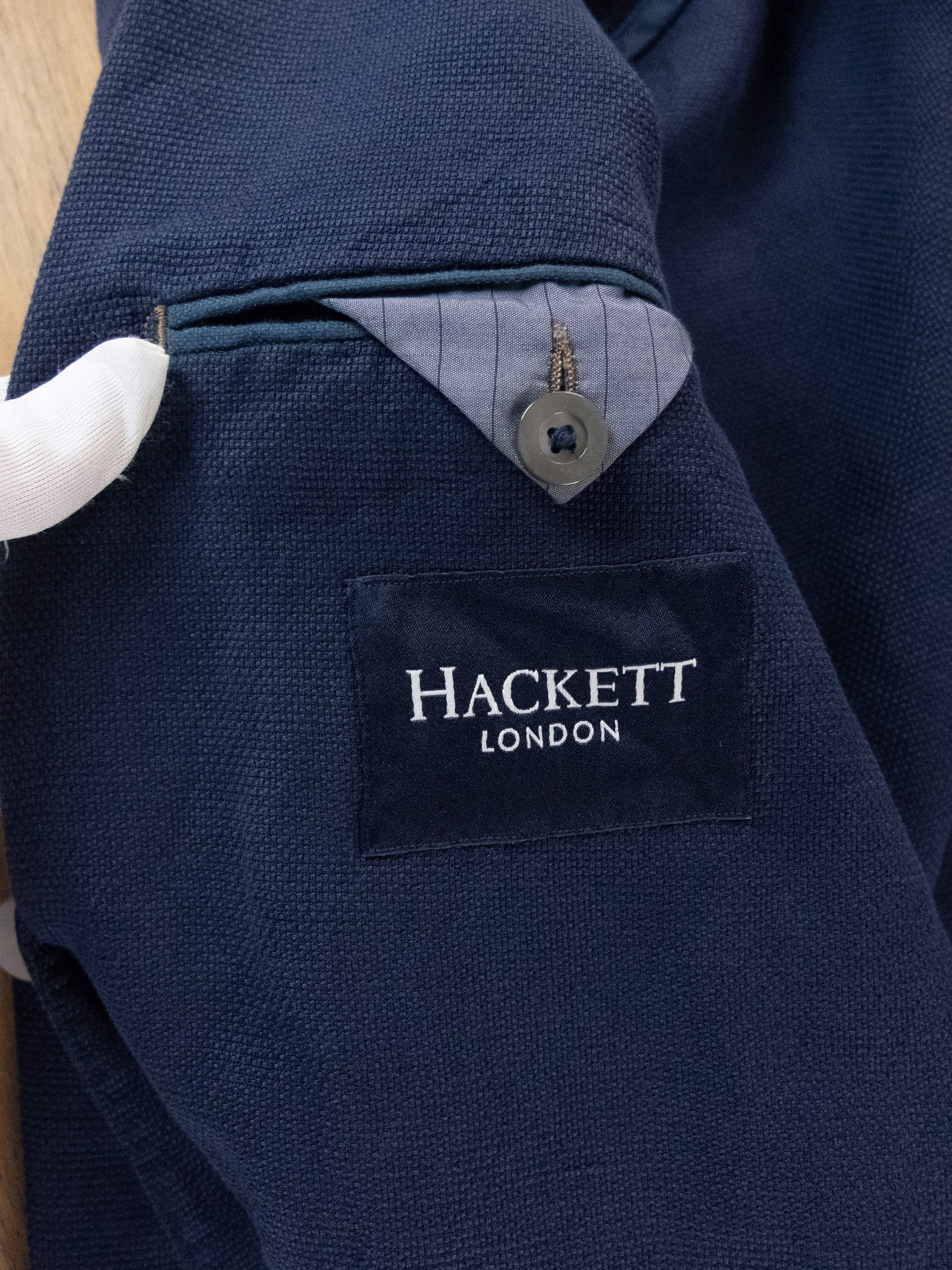 Hackett HACKETT blue linen cotton blazer sportcoat jacket Size 42 US Size 42R - 5 Thumbnail