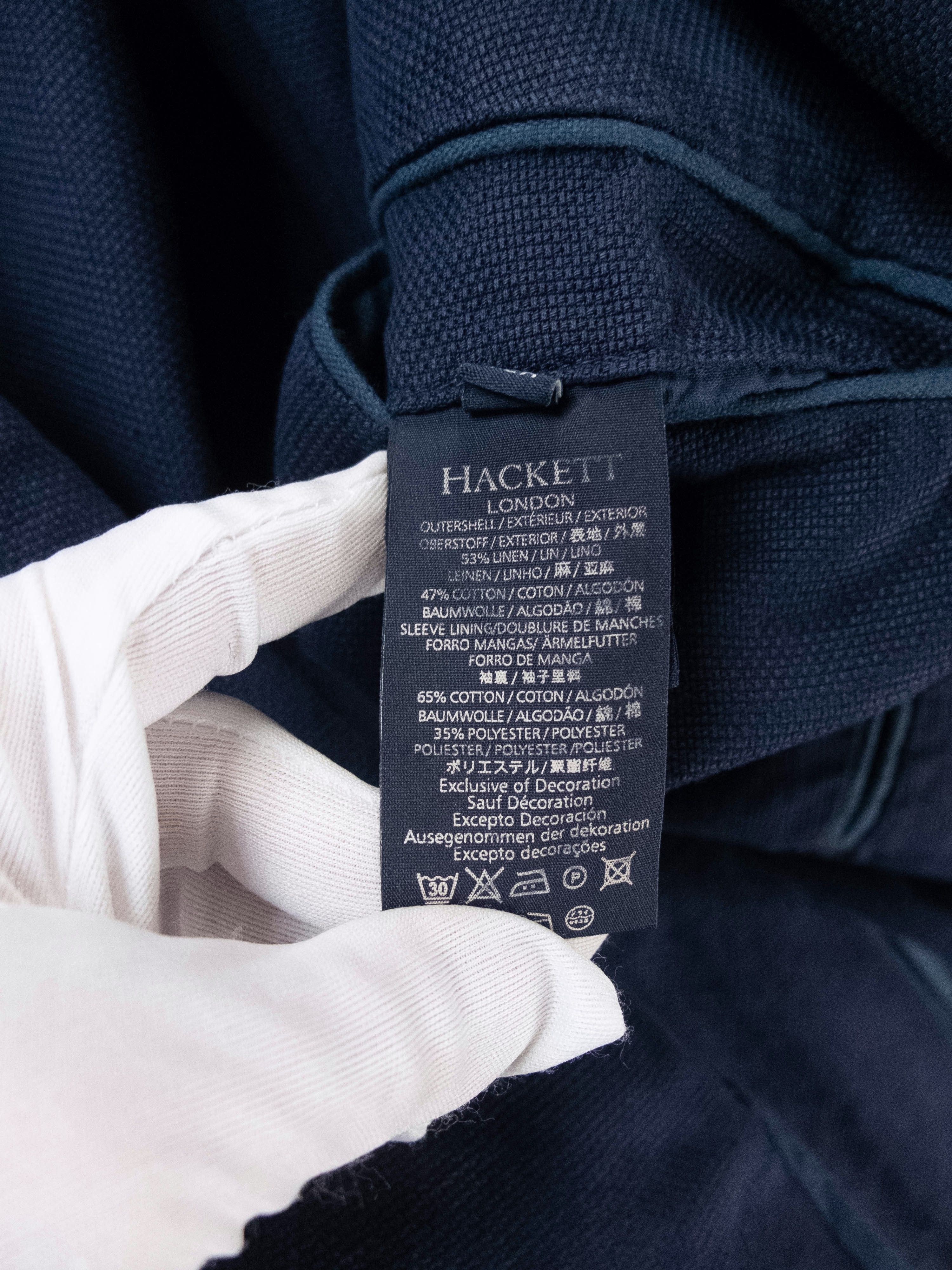 Hackett HACKETT blue linen cotton blazer sportcoat jacket Size 42 US Size 42R - 7 Thumbnail