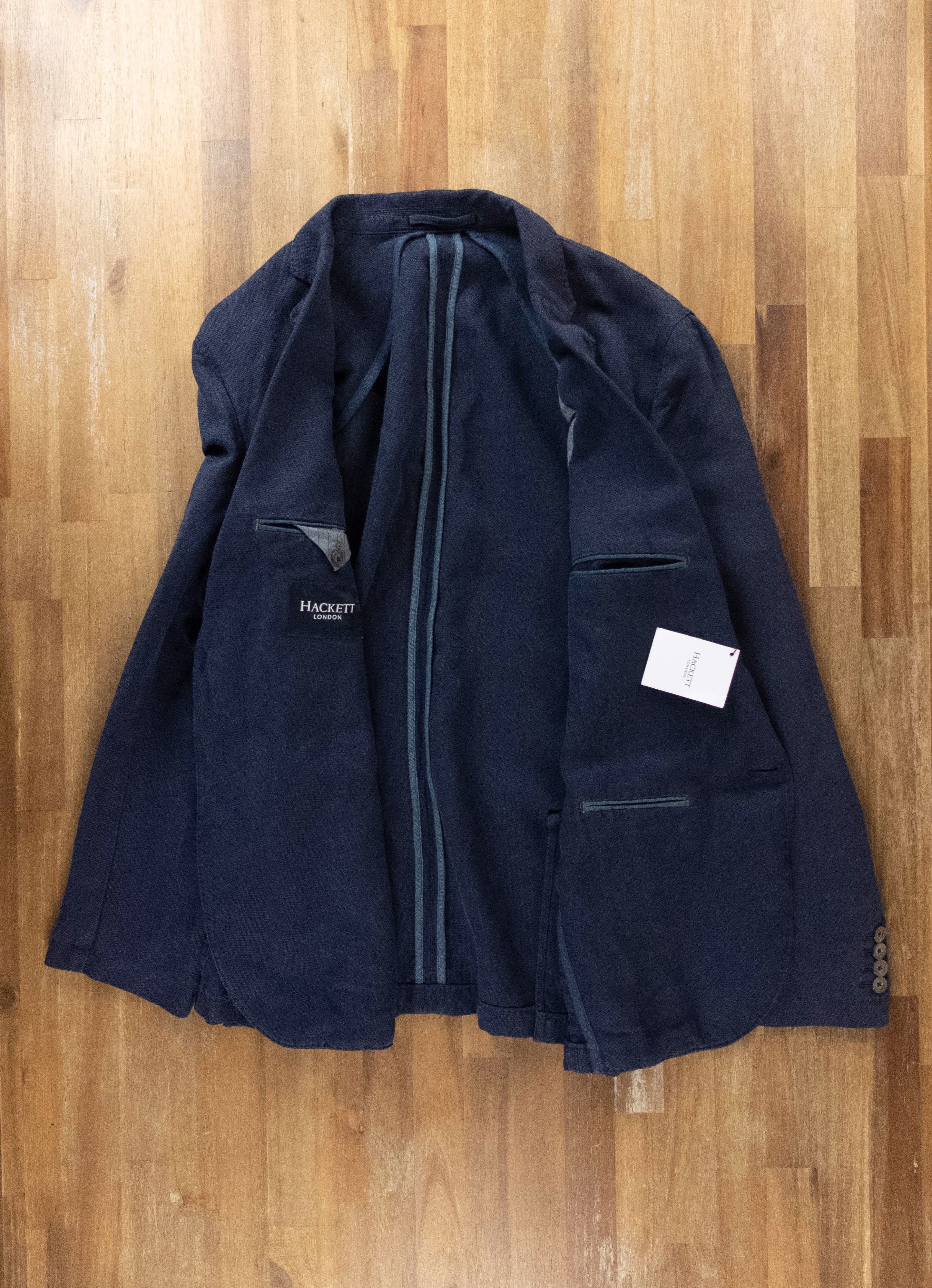 Hackett HACKETT blue linen cotton blazer sportcoat jacket Size 42 US Size 42R - 4 Thumbnail