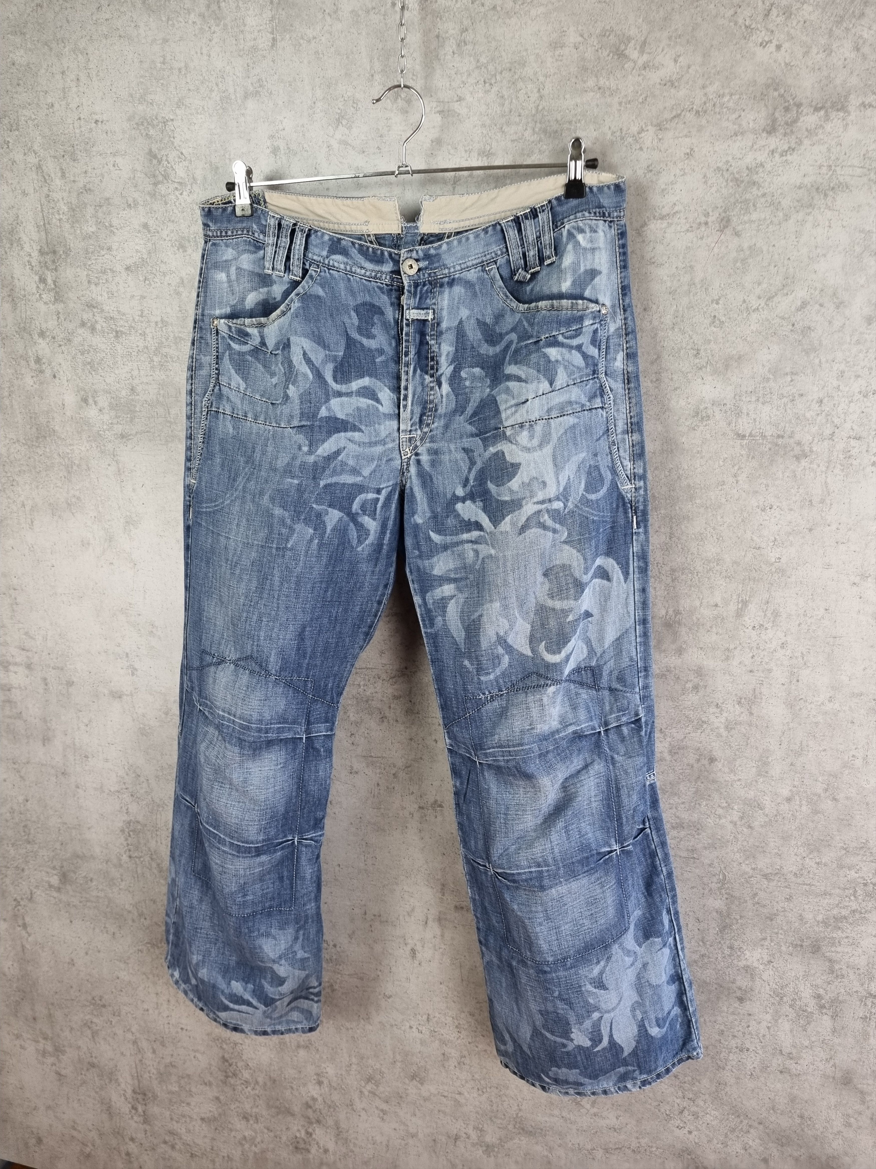 image of Avant Garde x Marithe Francois Girbaud Floral Abstract Print in Denim, Men's (Size 33)