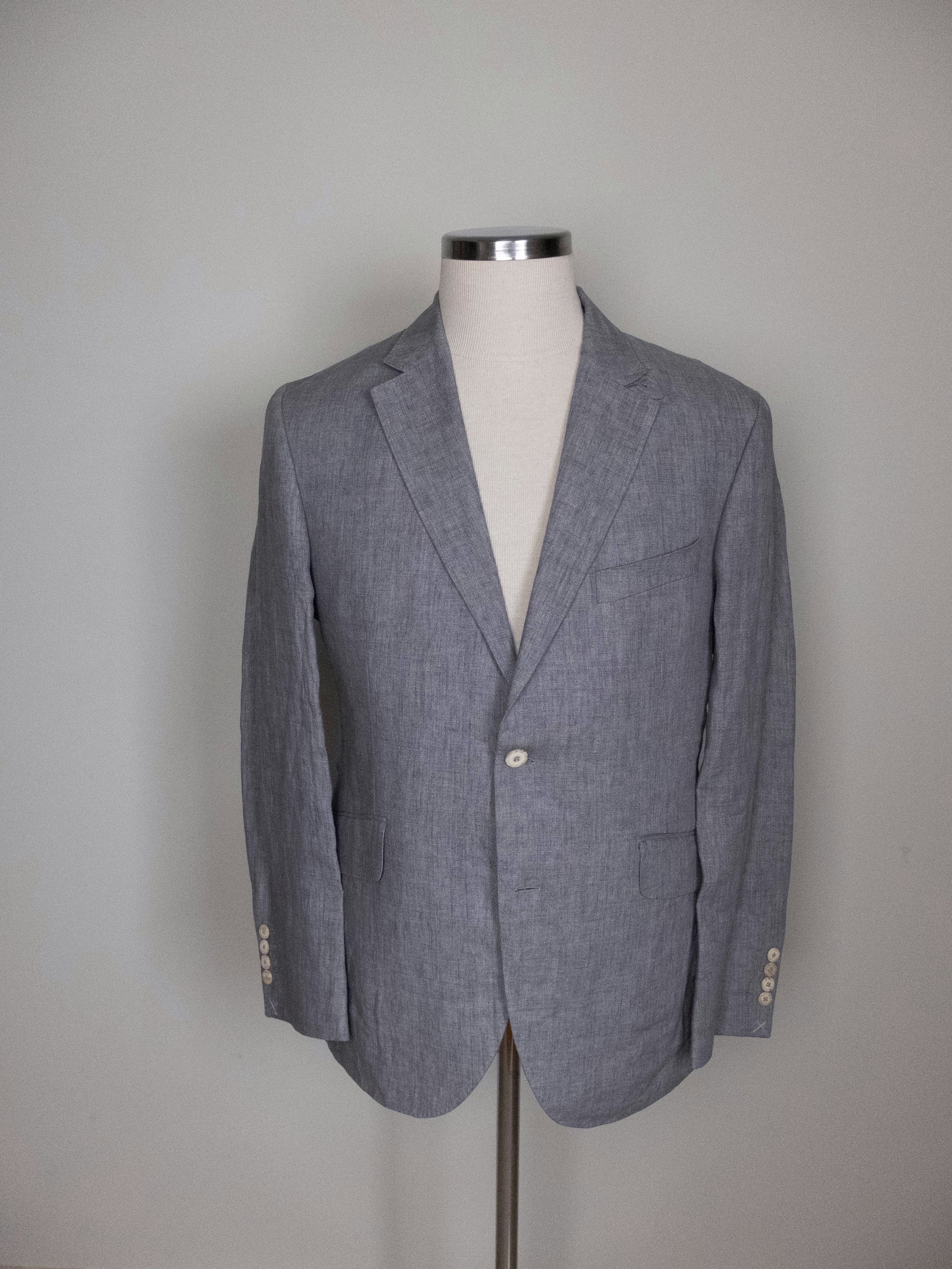 Hackett HACKETT gray linen blazer sportcoat jacket Size 40 US q Size 40R - 1 Thumbnail