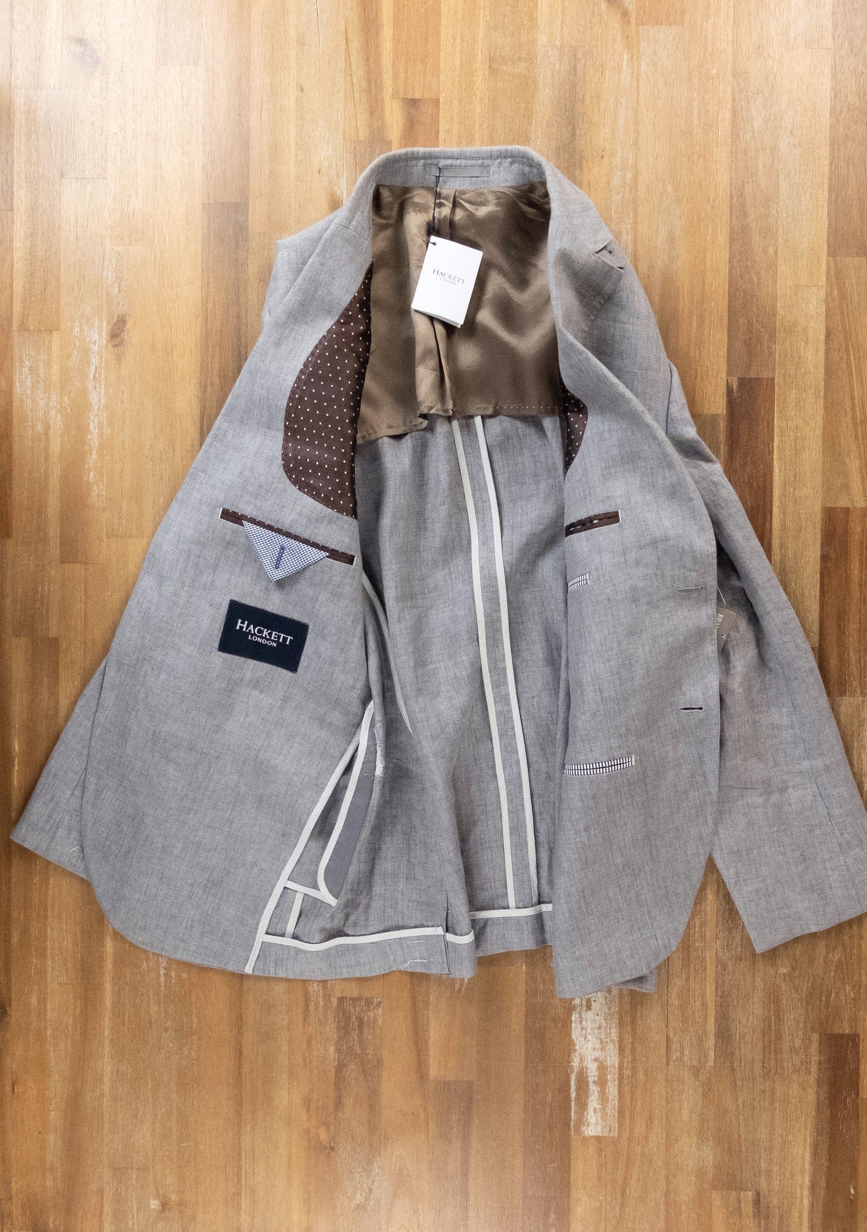 Hackett HACKETT gray linen blazer sportcoat jacket Size 40 US q Size 40R - 4 Thumbnail