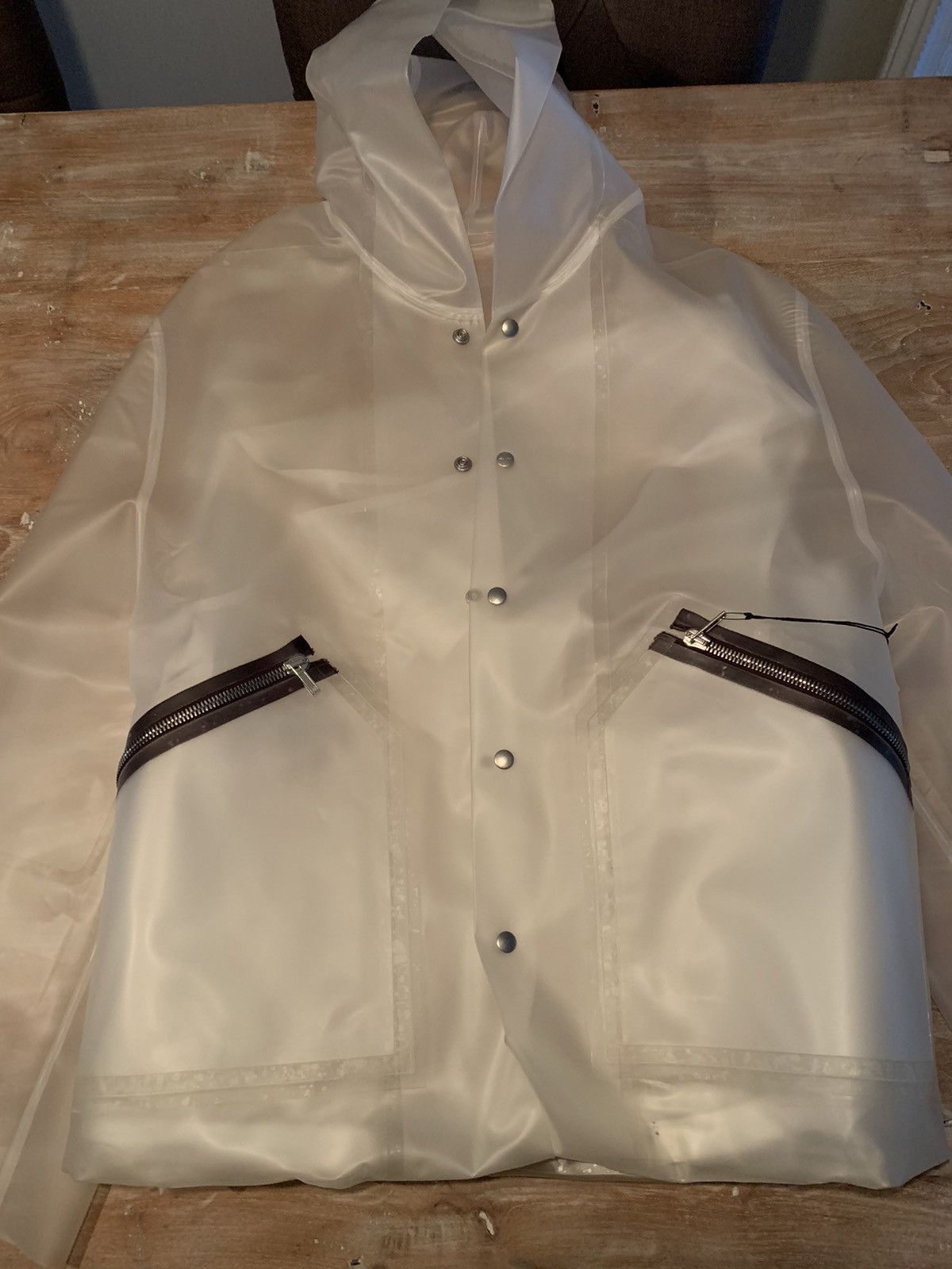 Rick Owens 1-1 TRANSLUCENT BANANA CUT PARKA O/S Size US M / EU 48-50 / 2 - 6 Thumbnail