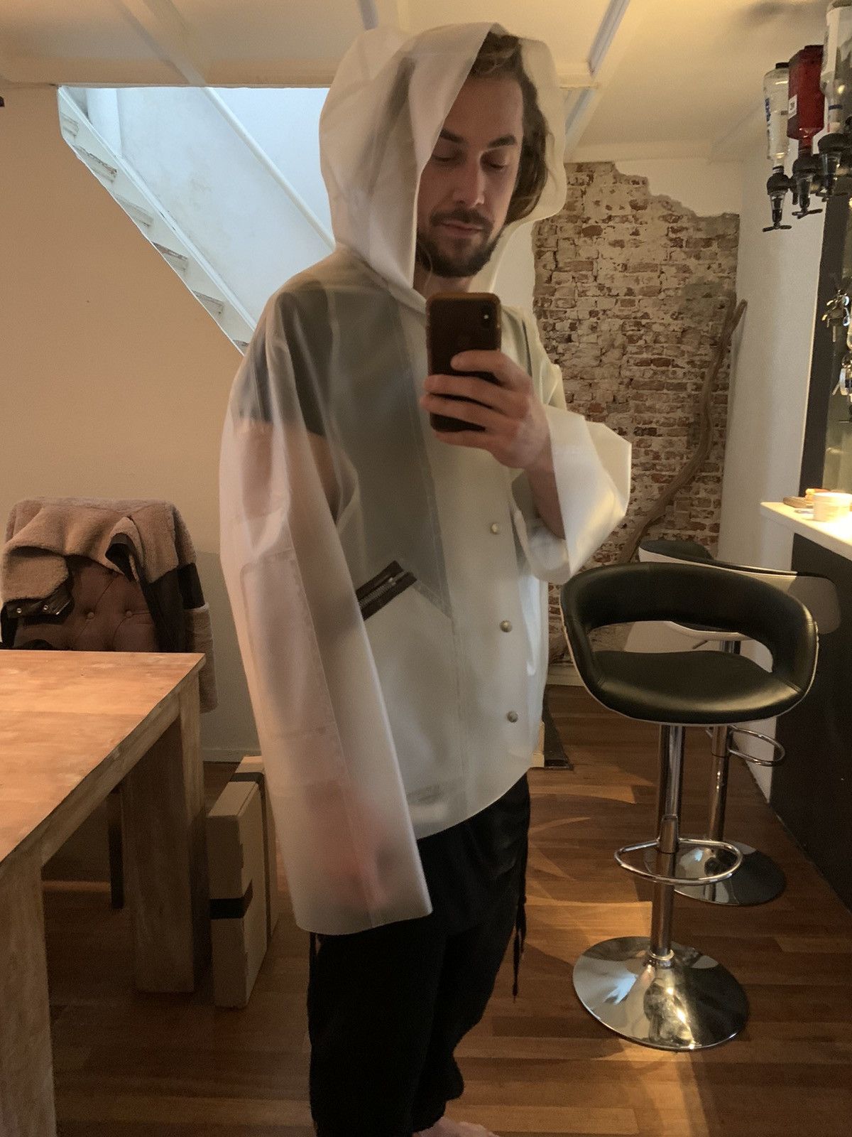 Rick Owens 1-1 TRANSLUCENT BANANA CUT PARKA O/S Size US M / EU 48-50 / 2 - 17 Thumbnail