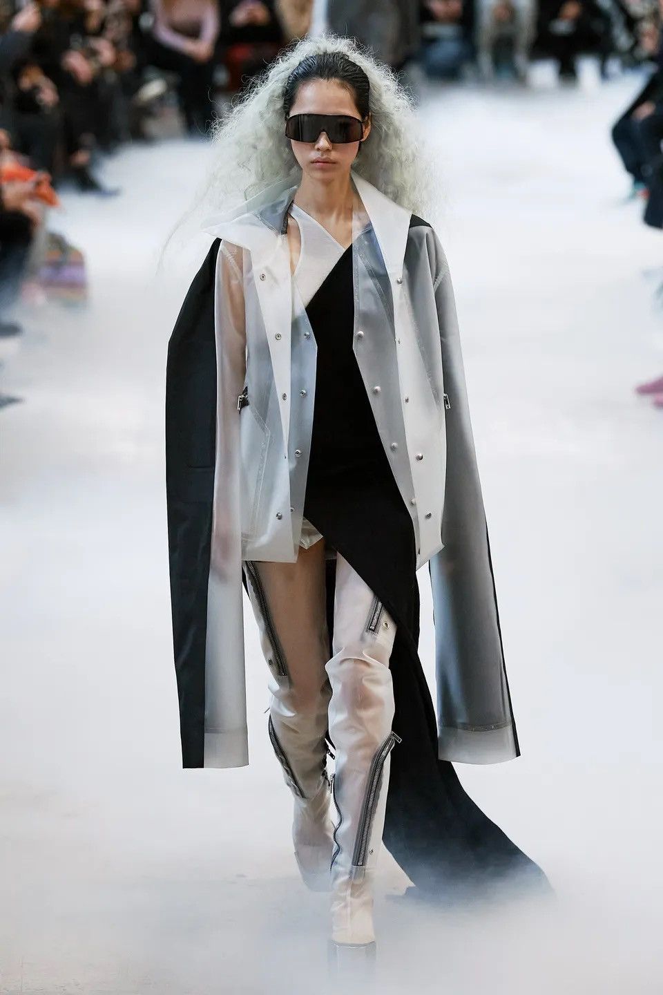 Rick Owens 1-1 TRANSLUCENT BANANA CUT PARKA O/S Size US M / EU 48-50 / 2 - 1 Thumbnail