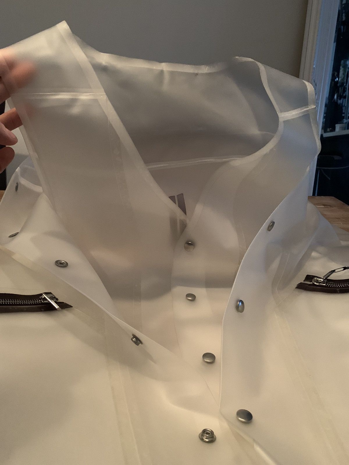 Rick Owens 1-1 TRANSLUCENT BANANA CUT PARKA O/S Size US M / EU 48-50 / 2 - 10 Thumbnail