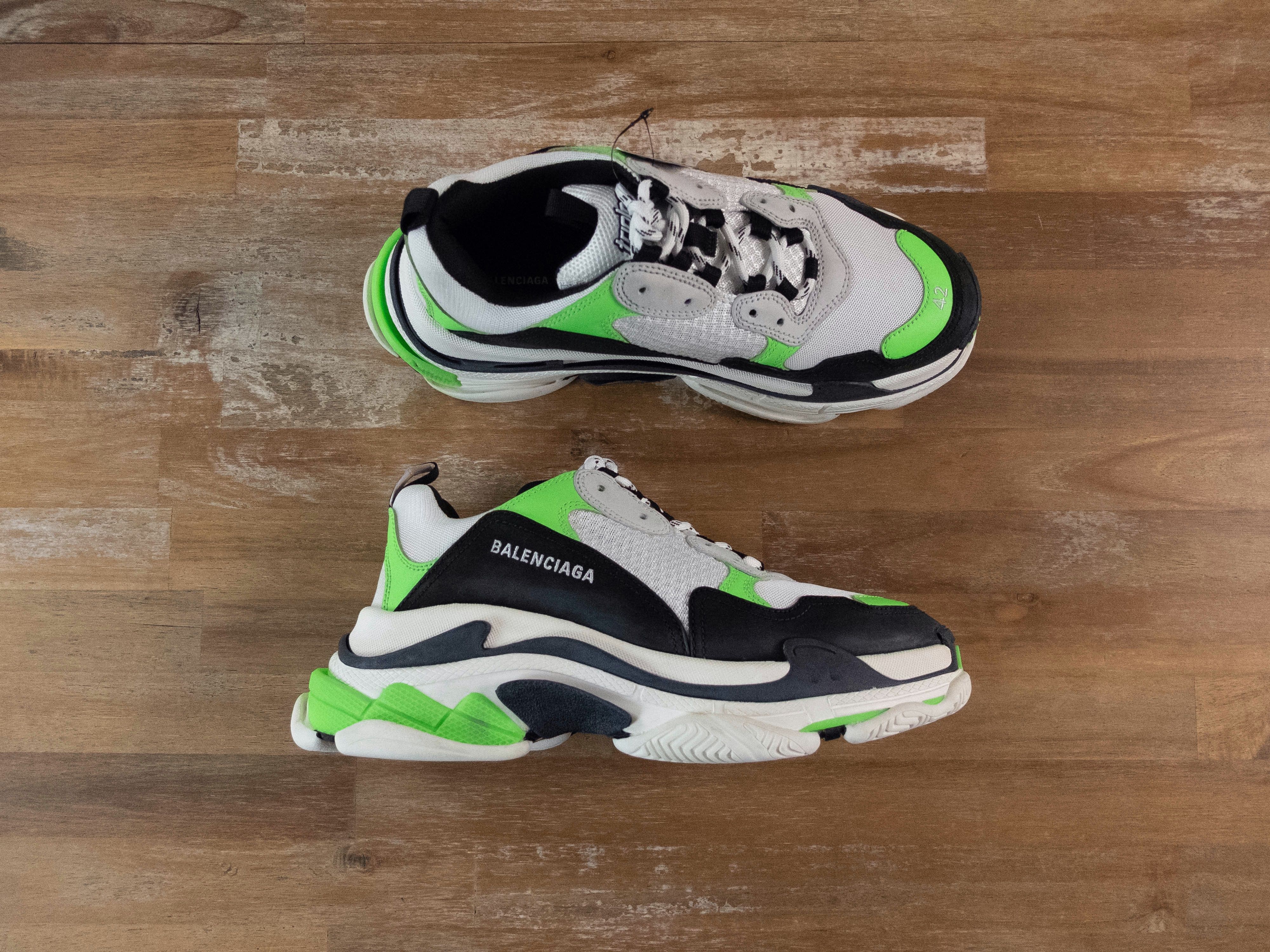 Balenciaga BALENCIAGA Triple S white green black fluo sneakers 9 42 Size US 9 / EU 42 - 2 Thumbnail