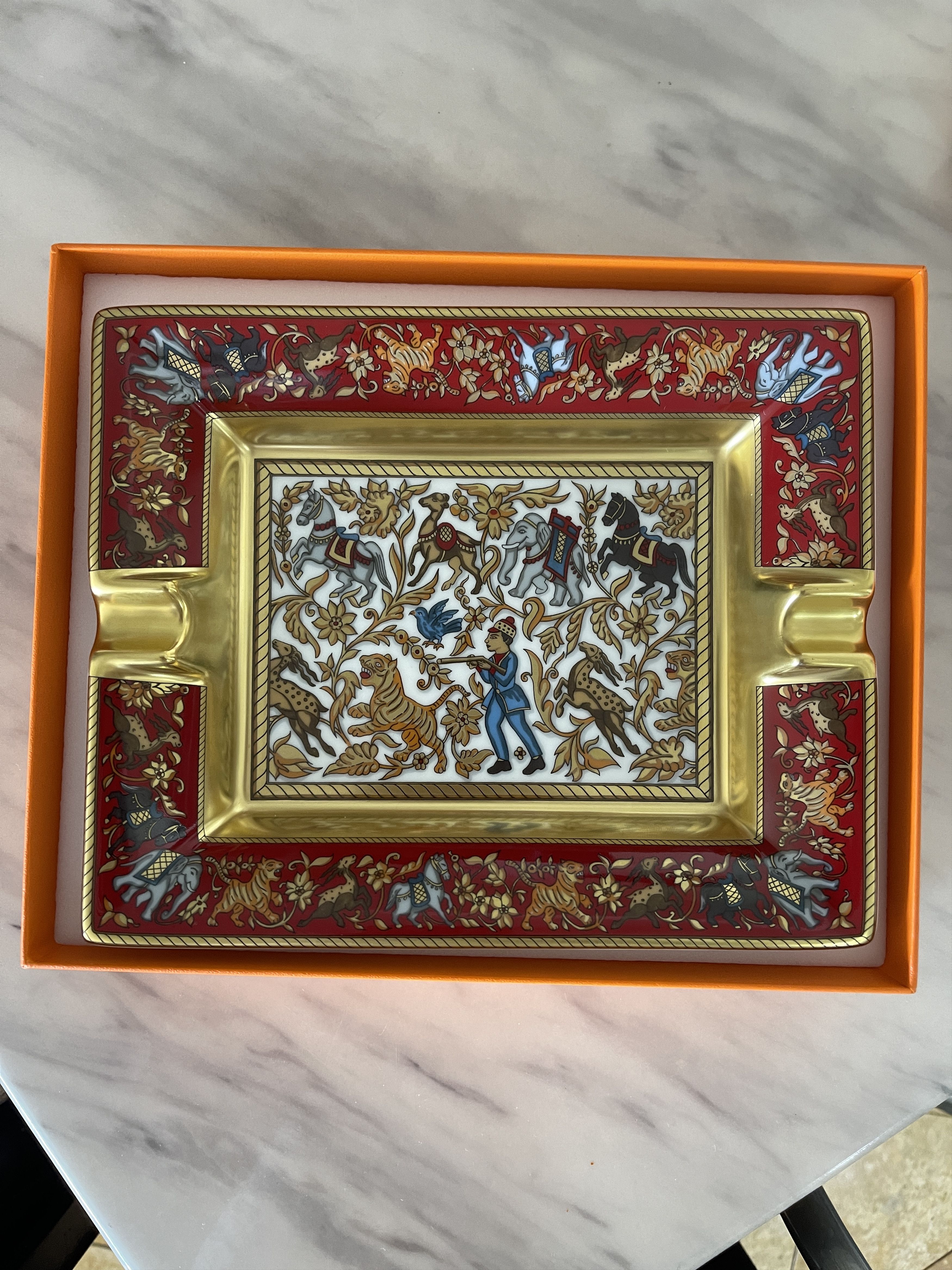 Hermes Hermès Gold New Porcelain Indian Ashtray - New with Tags Size ONE SIZE - 1 Thumbnail