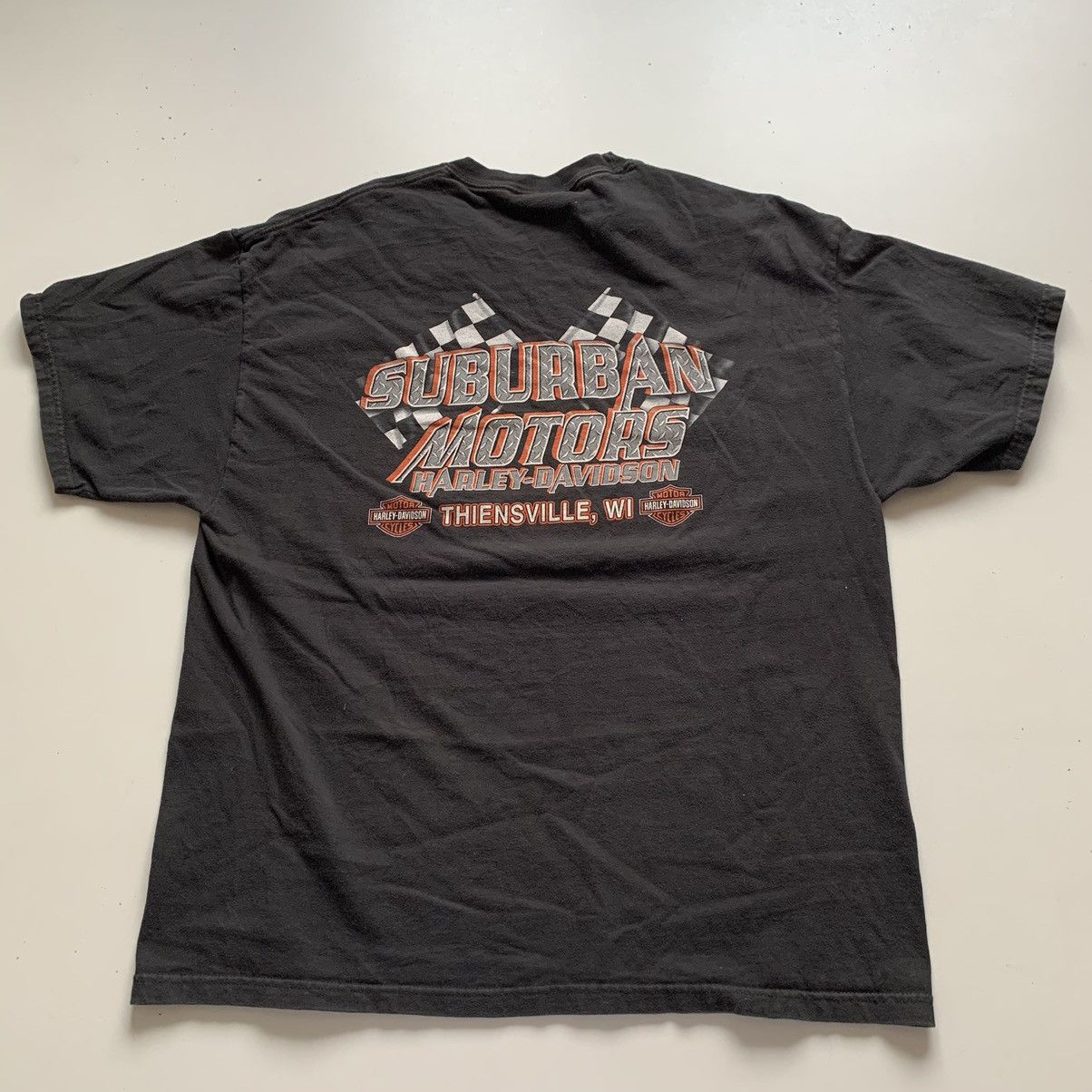 Harley Davidson × Vintage Vintage Y2K Harley Davidson Racing t shirt theinsville, Wi Size US XL / EU 56 / 4 - 4 Thumbnail