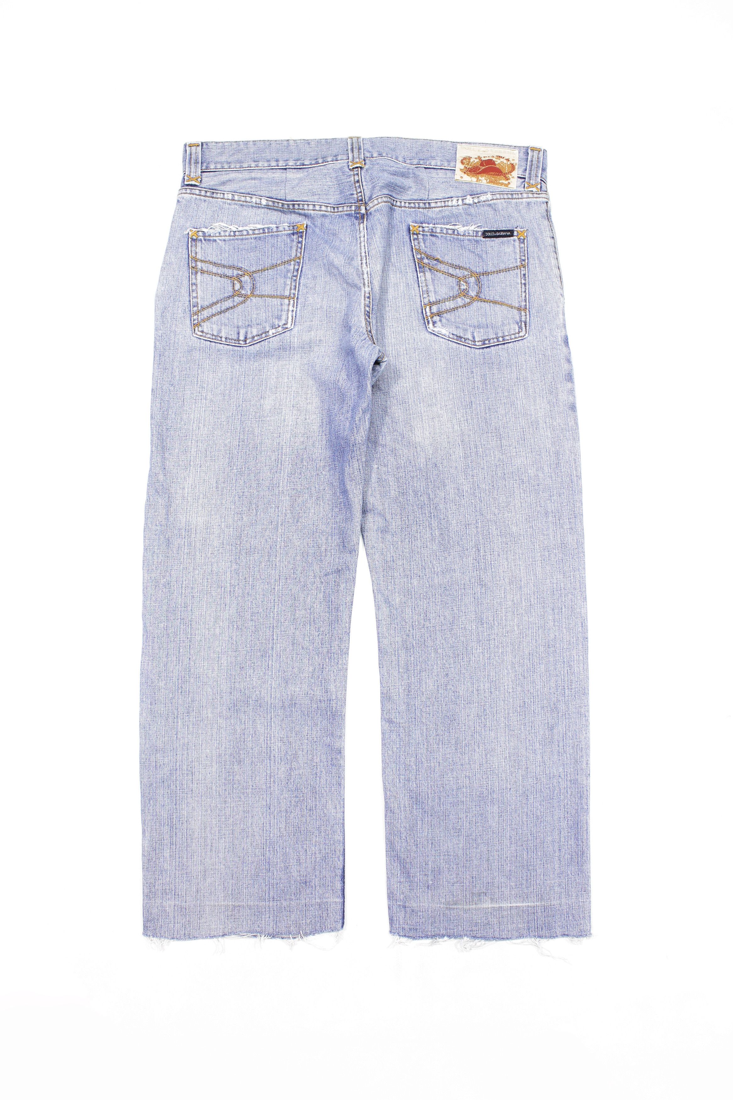 Dolce & Gabbana 00S Distressed Cut Off Sanded Jeans Vintage Size US 36 / EU 52 - 2 Thumbnail