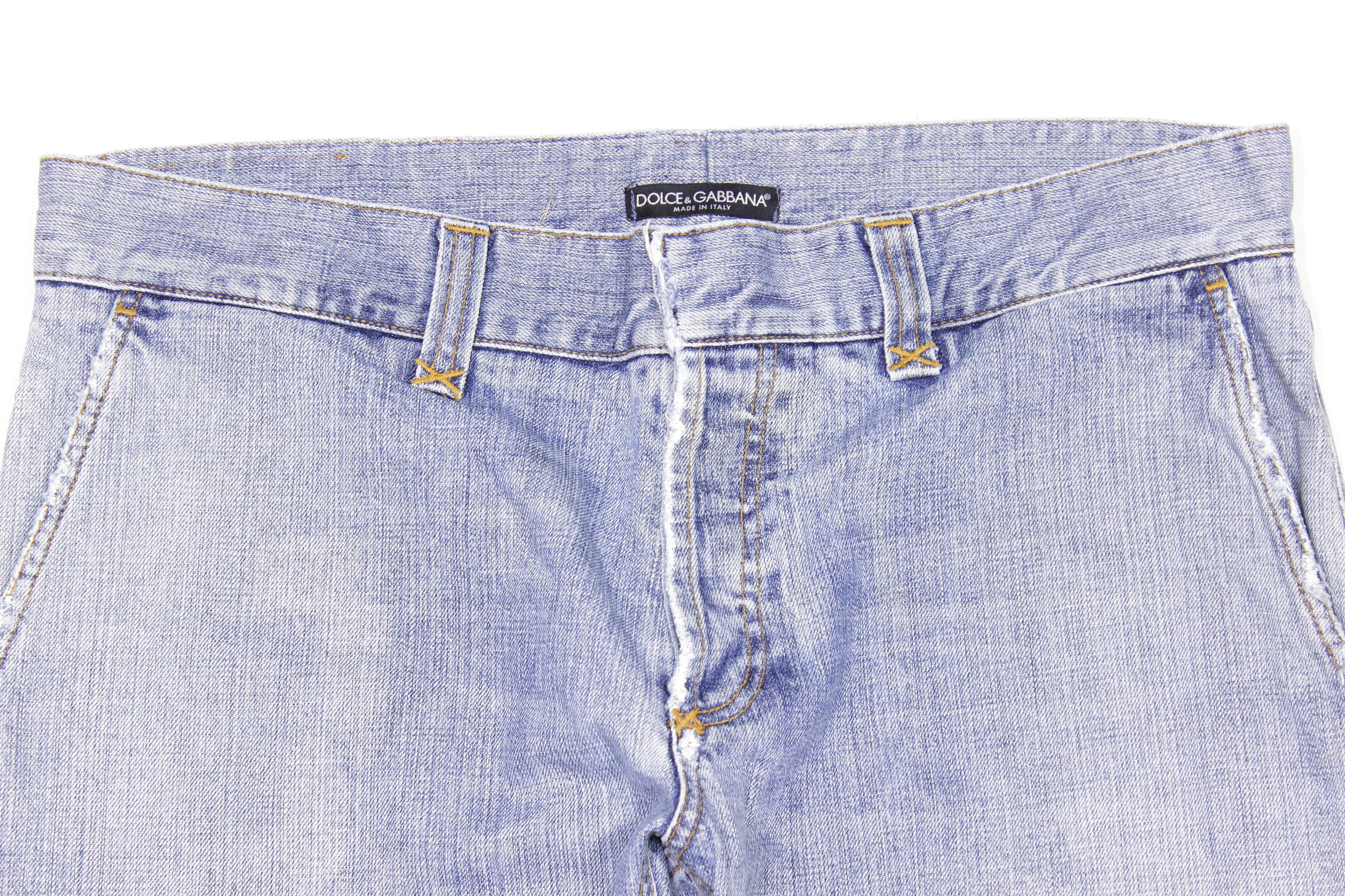 Dolce & Gabbana 00S Distressed Cut Off Sanded Jeans Vintage Size US 36 / EU 52 - 3 Thumbnail