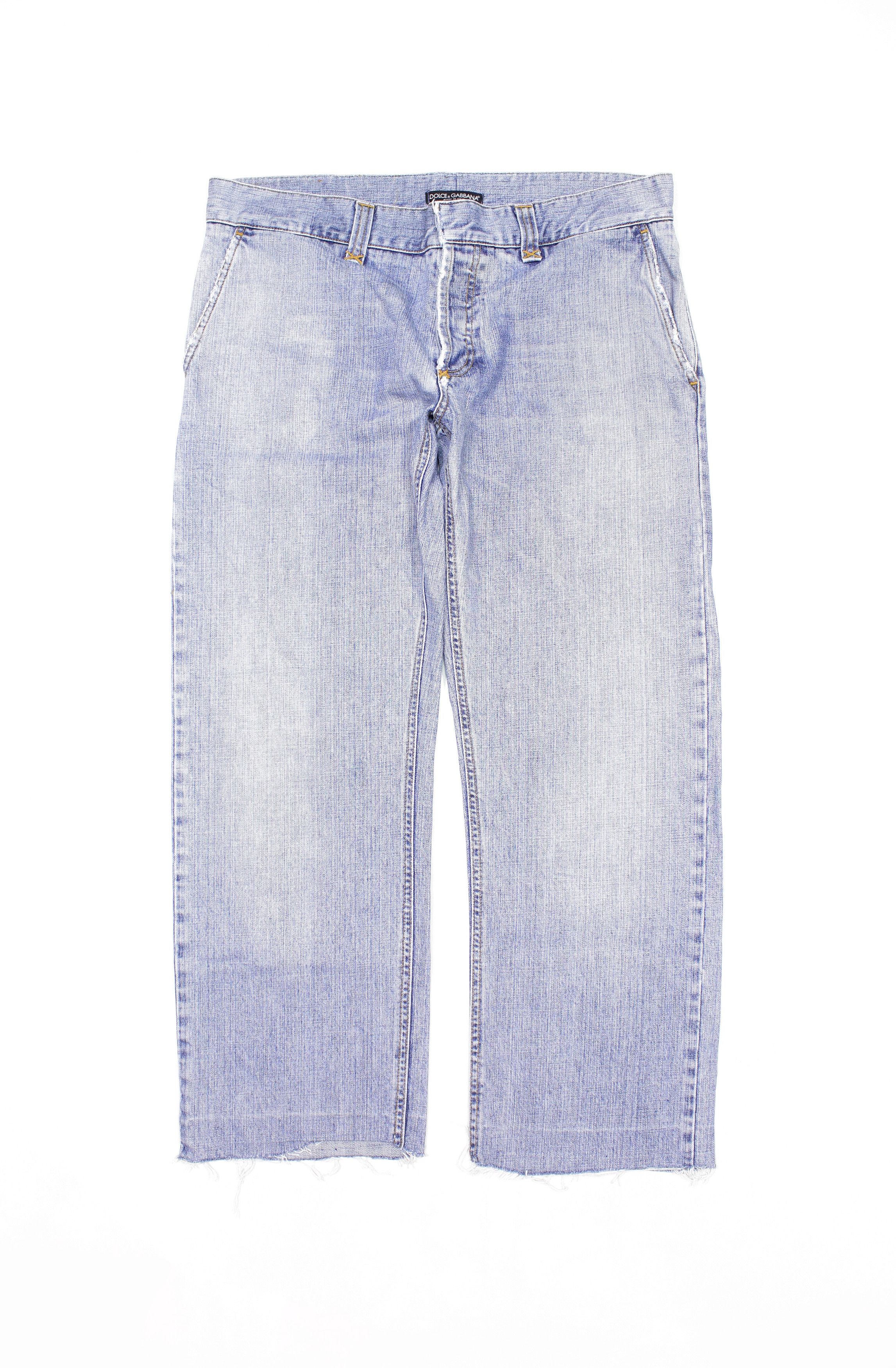 Dolce & Gabbana 00S Distressed Cut Off Sanded Jeans Vintage Size US 36 / EU 52 - 1 Thumbnail