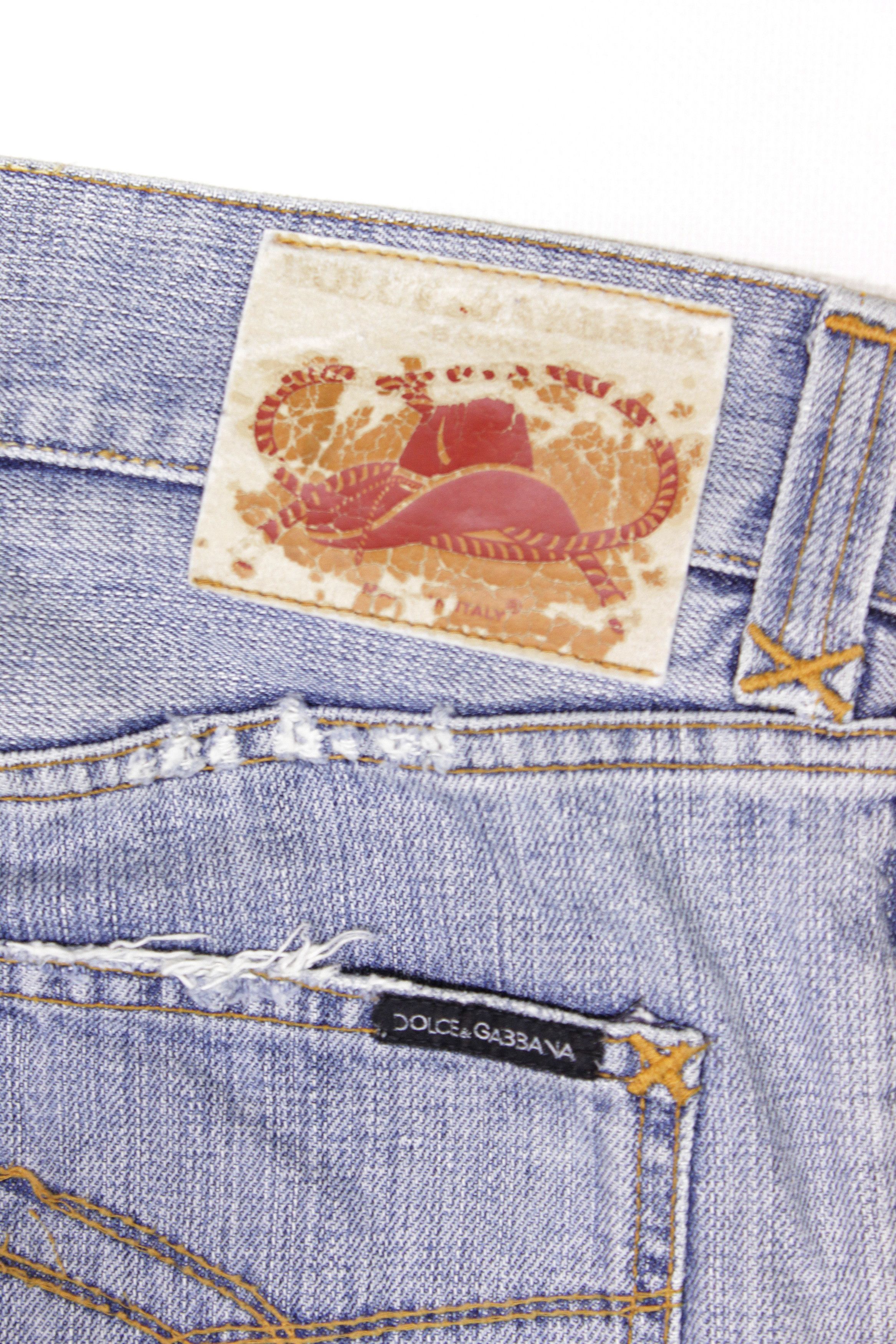 Dolce & Gabbana 00S Distressed Cut Off Sanded Jeans Vintage Size US 36 / EU 52 - 5 Thumbnail