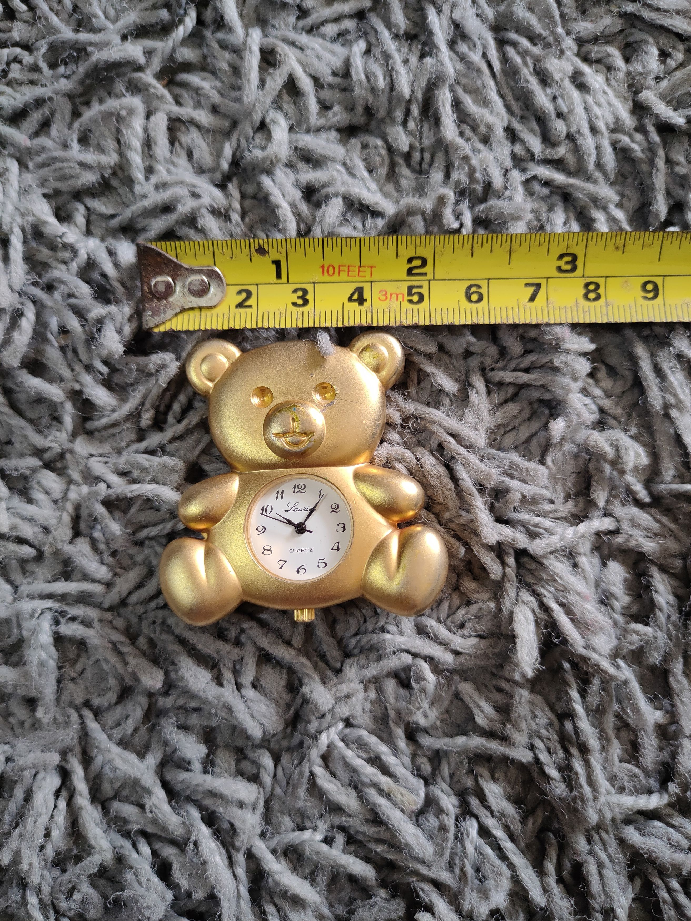 Japanese Brand Laurier Teddy Bear Gold Table Clock vintage Japan #dumoh Size ONE SIZE - 10 Thumbnail