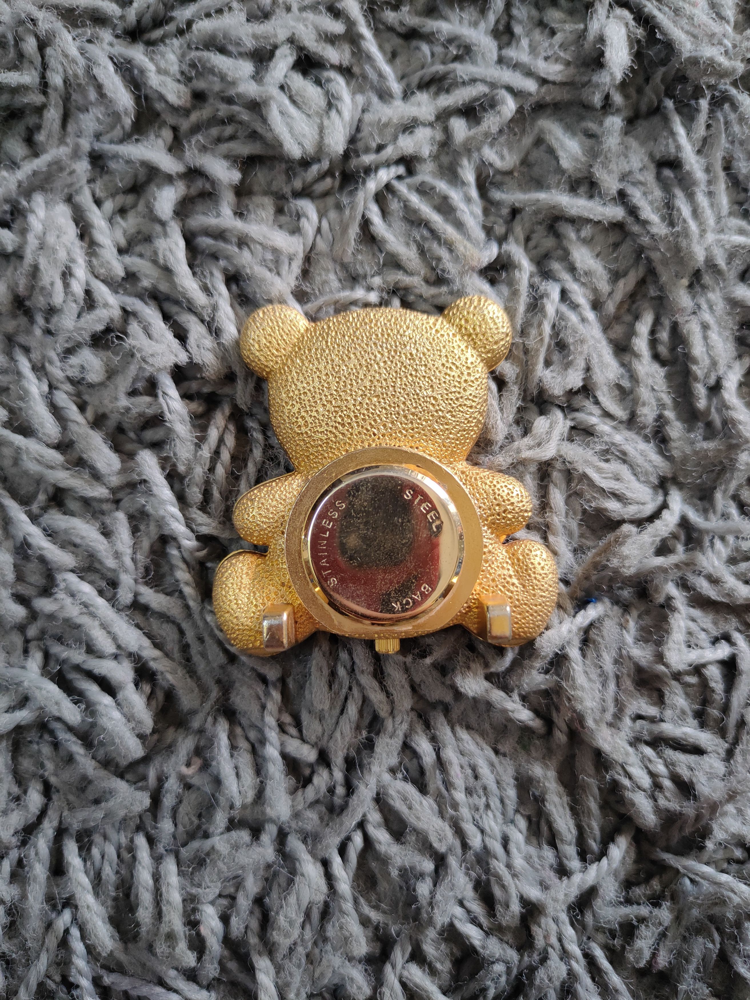 Japanese Brand Laurier Teddy Bear Gold Table Clock vintage Japan #dumoh Size ONE SIZE - 11 Thumbnail