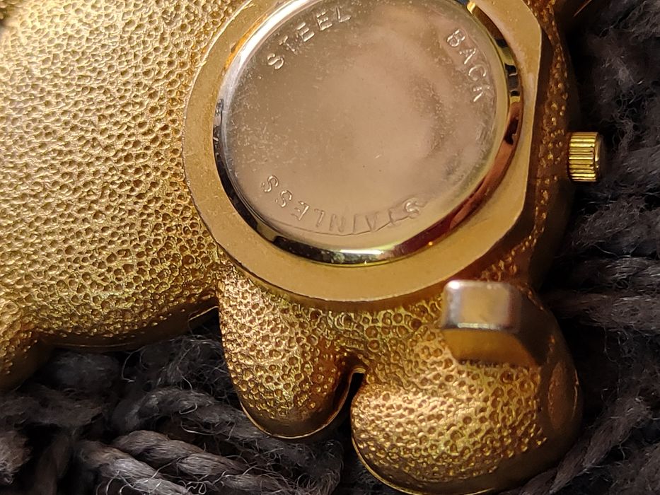 Vintage Laurier Teddy Bear Gold Table Clock vintage Japan dumoh Grailed