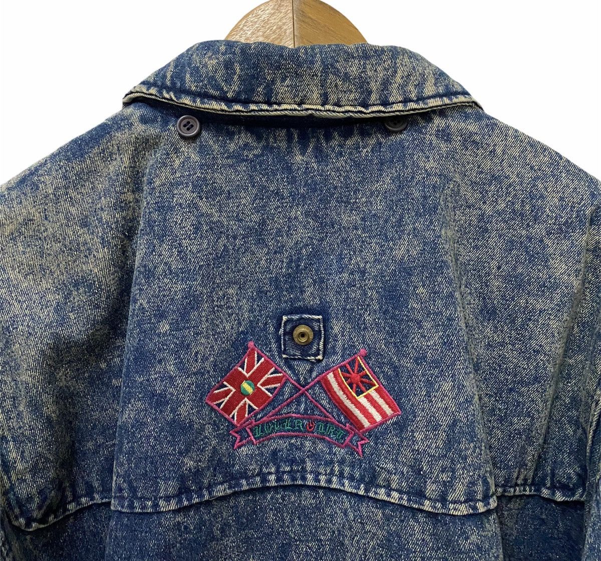 Vintage RARE‼️Avant Garde Acid Wash Distressed Denim Heavy Coat Size US L / EU 52-54 / 3 - 2 Thumbnail