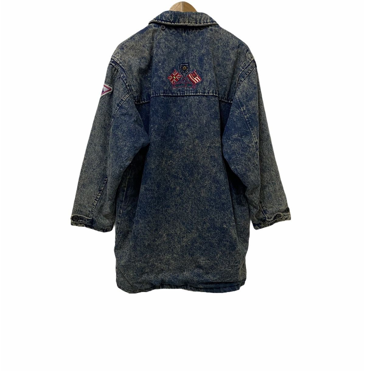 Vintage RARE‼️Avant Garde Acid Wash Distressed Denim Heavy Coat Size US L / EU 52-54 / 3 - 6 Thumbnail