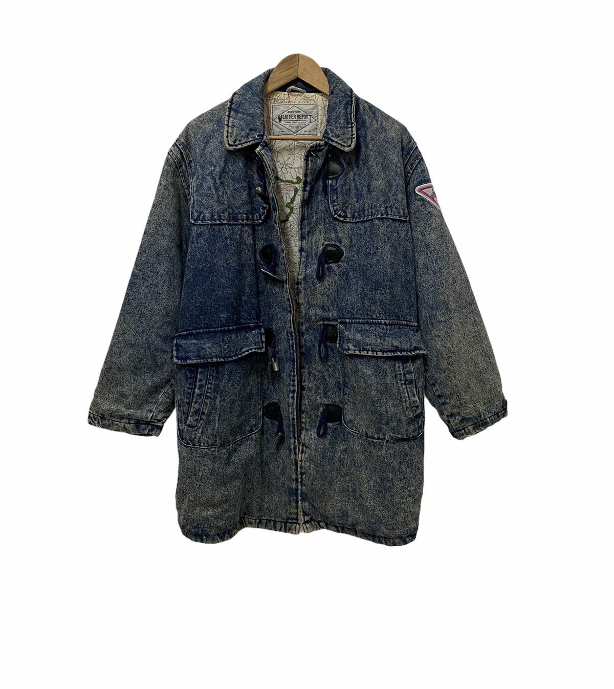 Vintage RARE‼️Avant Garde Acid Wash Distressed Denim Heavy Coat Size US L / EU 52-54 / 3 - 15 Thumbnail