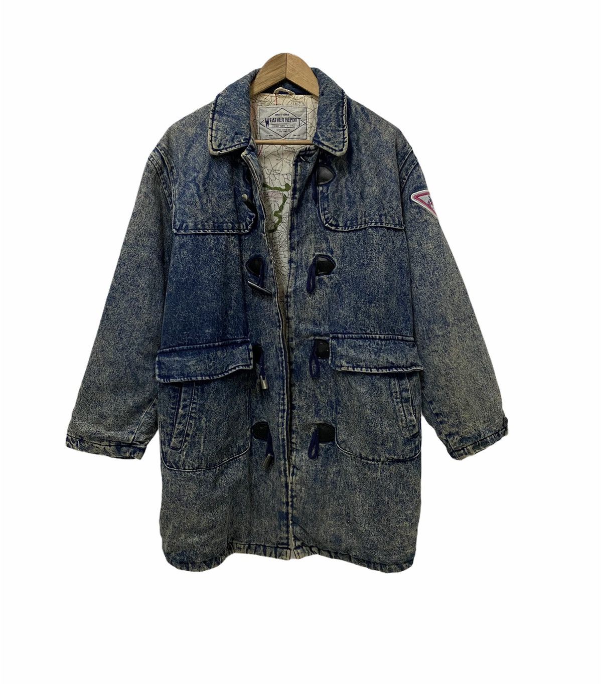 Vintage RARE‼️Avant Garde Acid Wash Distressed Denim Heavy Coat Size US L / EU 52-54 / 3 - 14 Thumbnail
