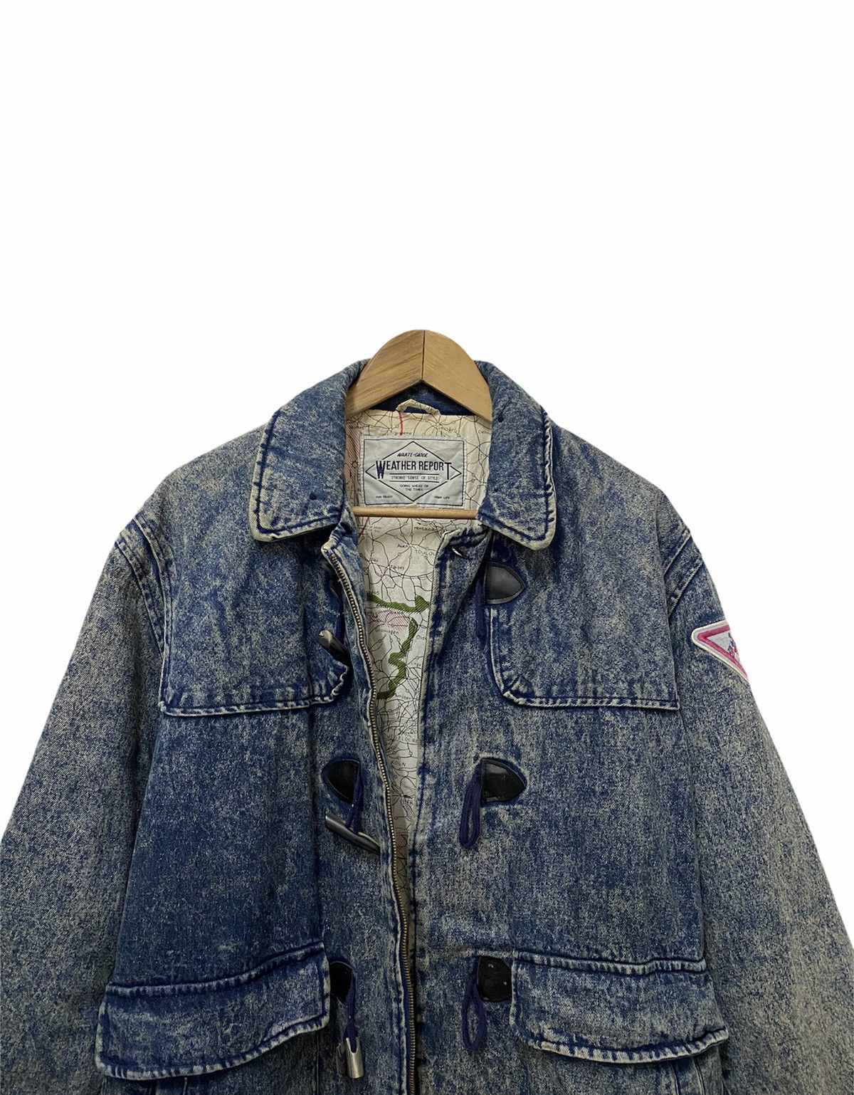 Vintage RARE‼️Avant Garde Acid Wash Distressed Denim Heavy Coat Size US L / EU 52-54 / 3 - 13 Thumbnail